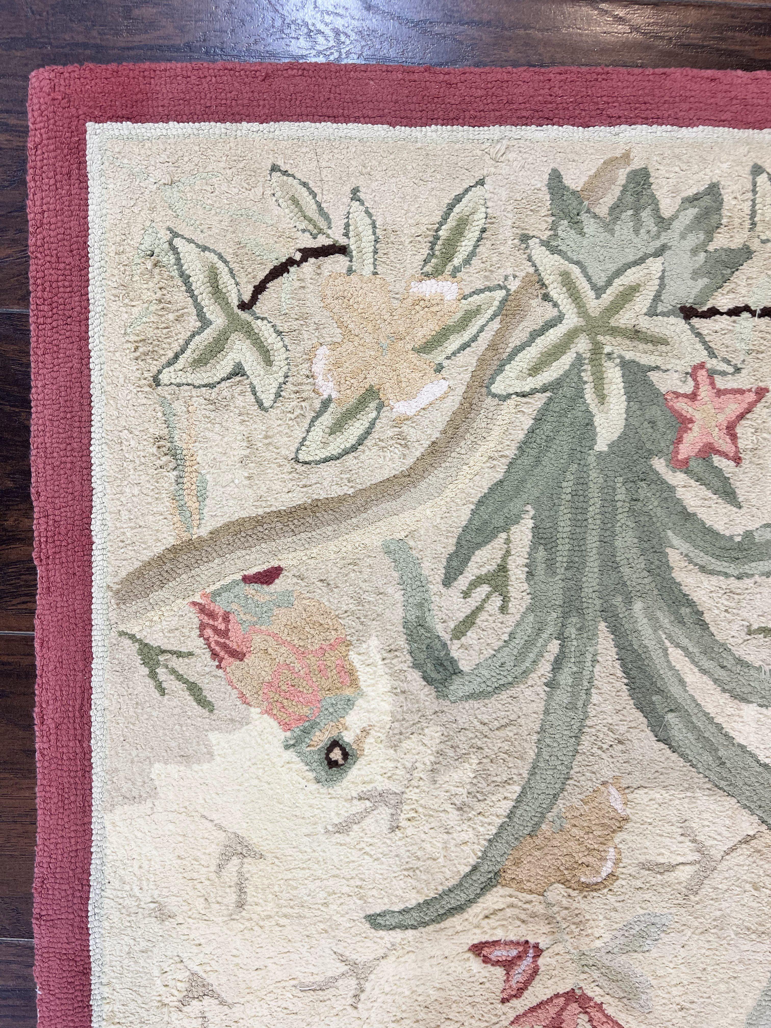 Chinese Hooked Runner Rug 2x8, Simple Design, Vintage, Birds, Rug for Hallway 2 x 8 ft - Jewel Rugs