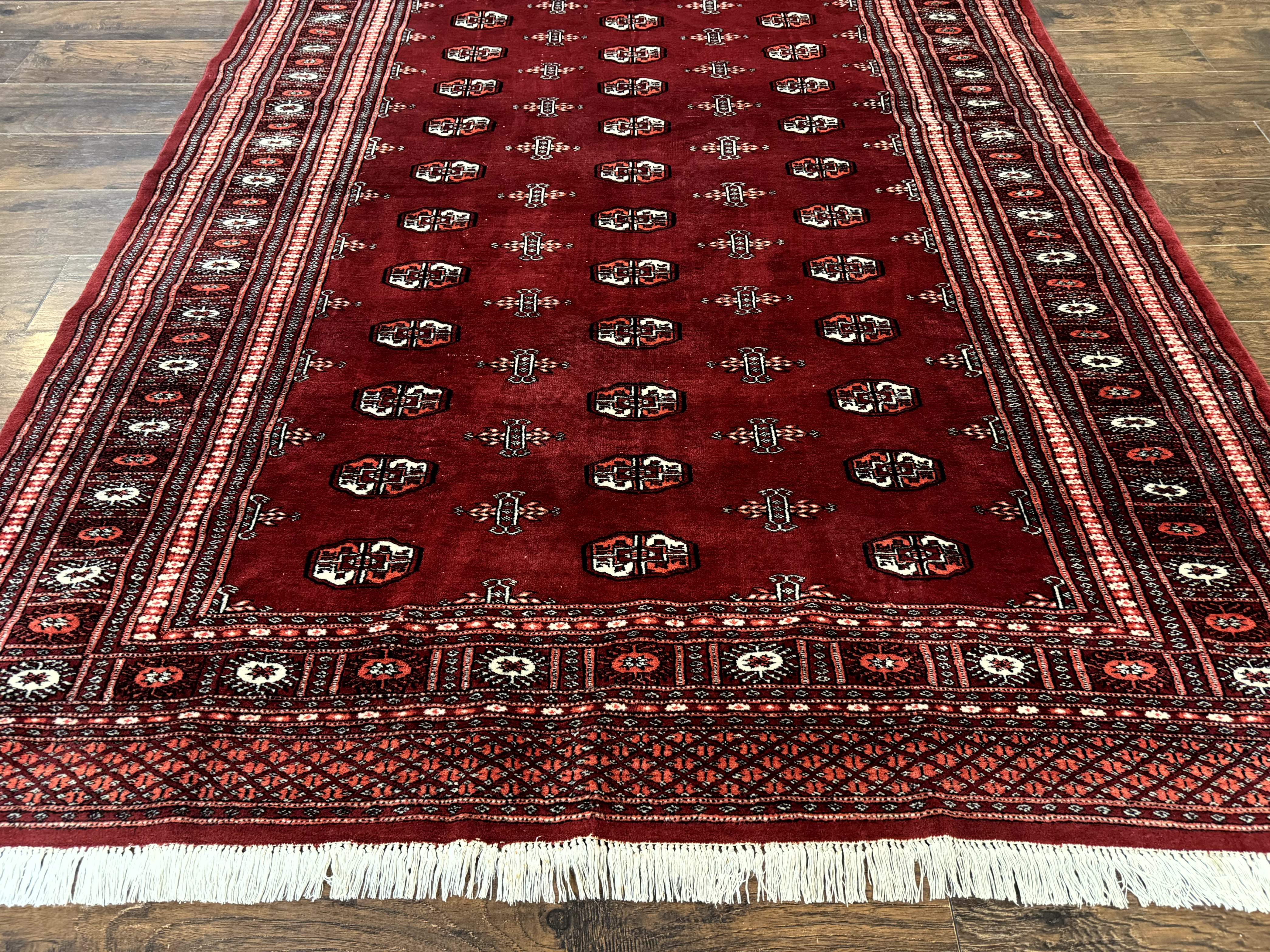 Pakistani Bokhara Rug 6x9 – Red, Hand-Knotted Wool, Vintage Turkoman Carpet - Jewel Rugs