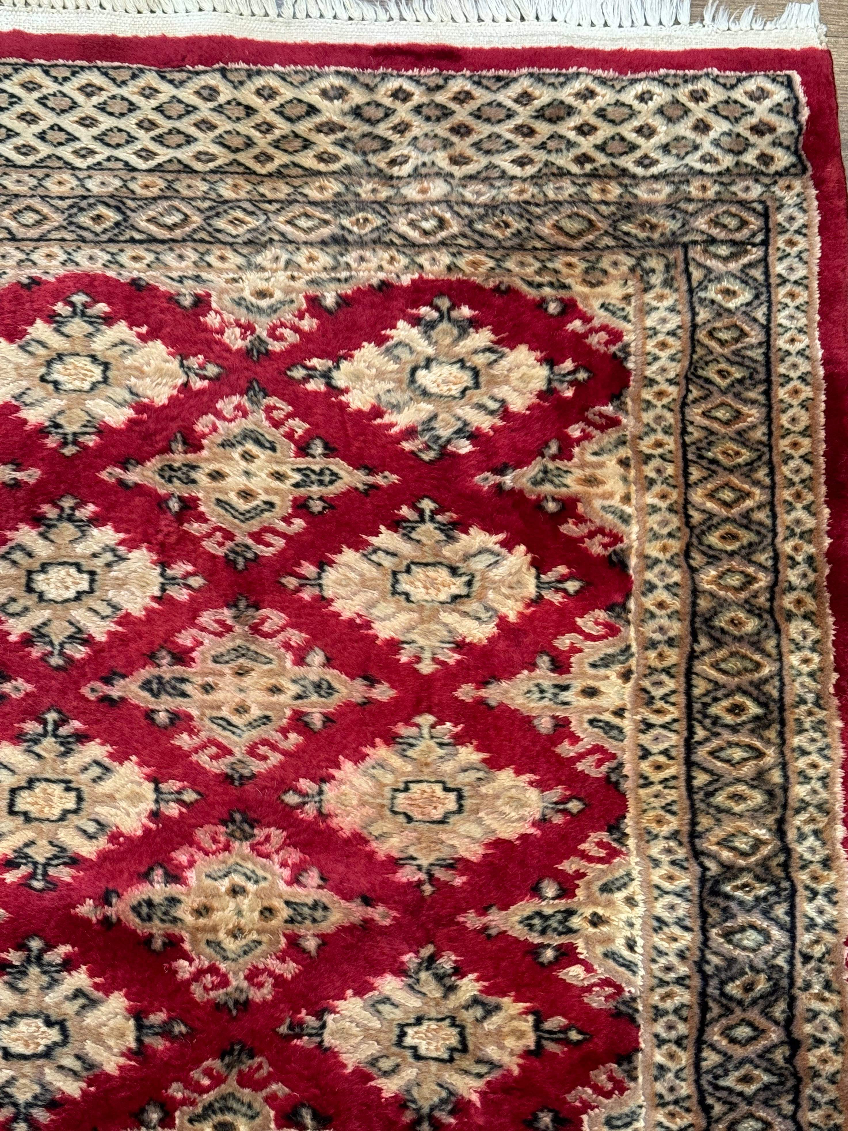 Pakistani Runner Rug 2.8 x 7.6, Red Turkoman Bokhara Runner - Jewel Rugs