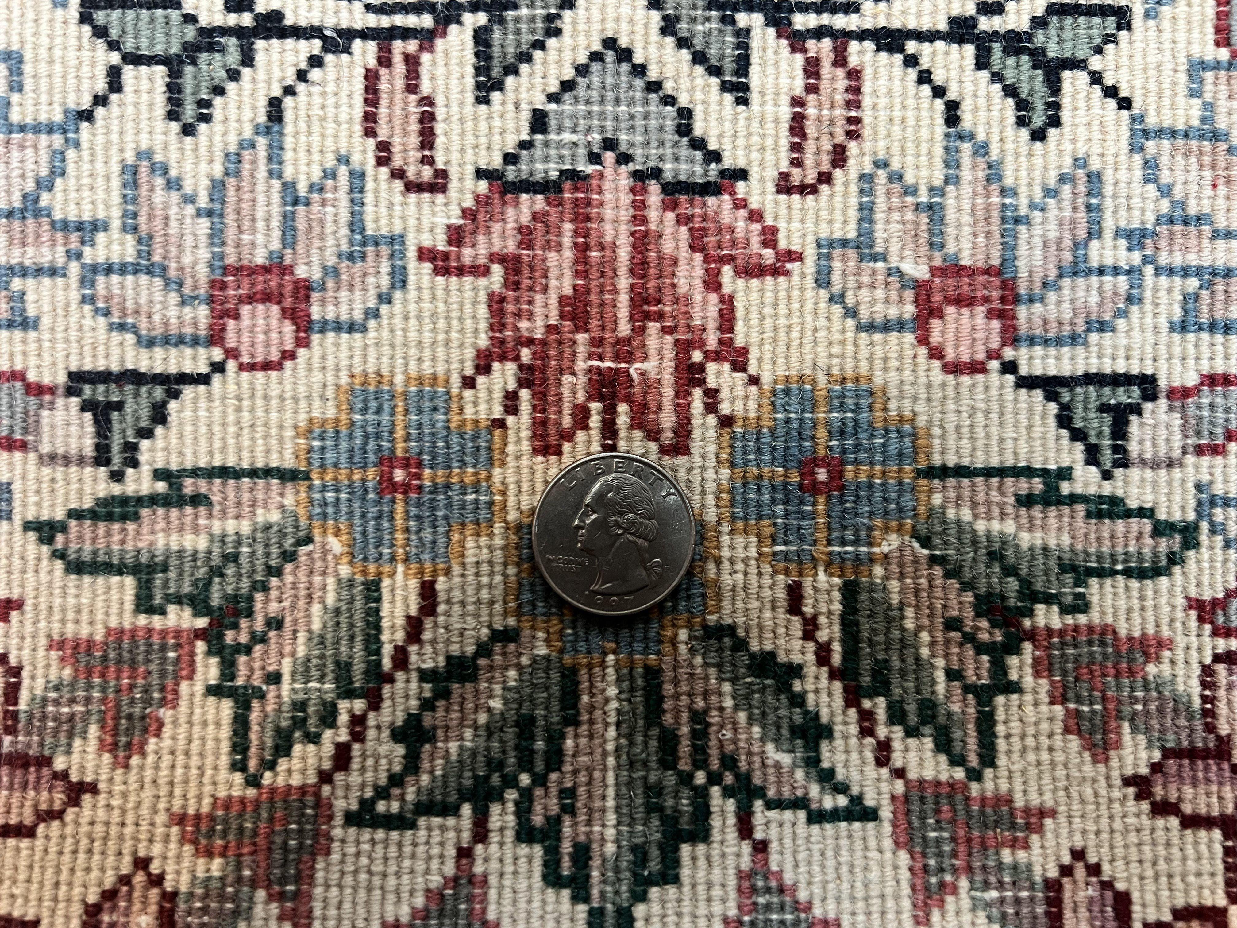 Sino Persian Runner Rug 2.7 x 10, Floral Kirman Lavar Carpet for Hallway, Cream, Handmade Wool Vintage Rug - Jewel Rugs