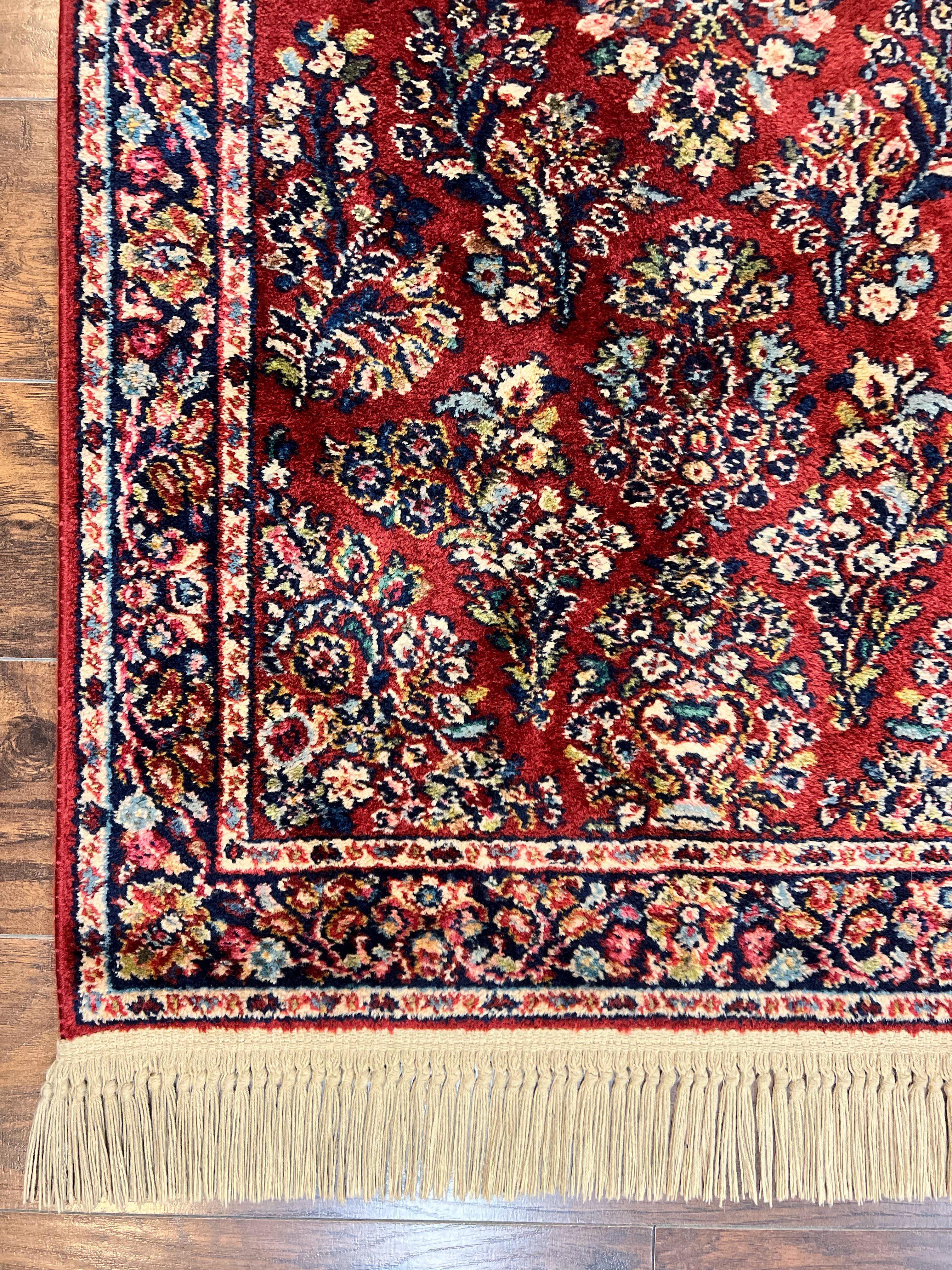 Karastan Red Sarouk Rug #785, Small Karastan Wool Pile Rug 3x5 ft, Original 700 Series, Discontinued Vintage Karastan Carpet - Jewel Rugs