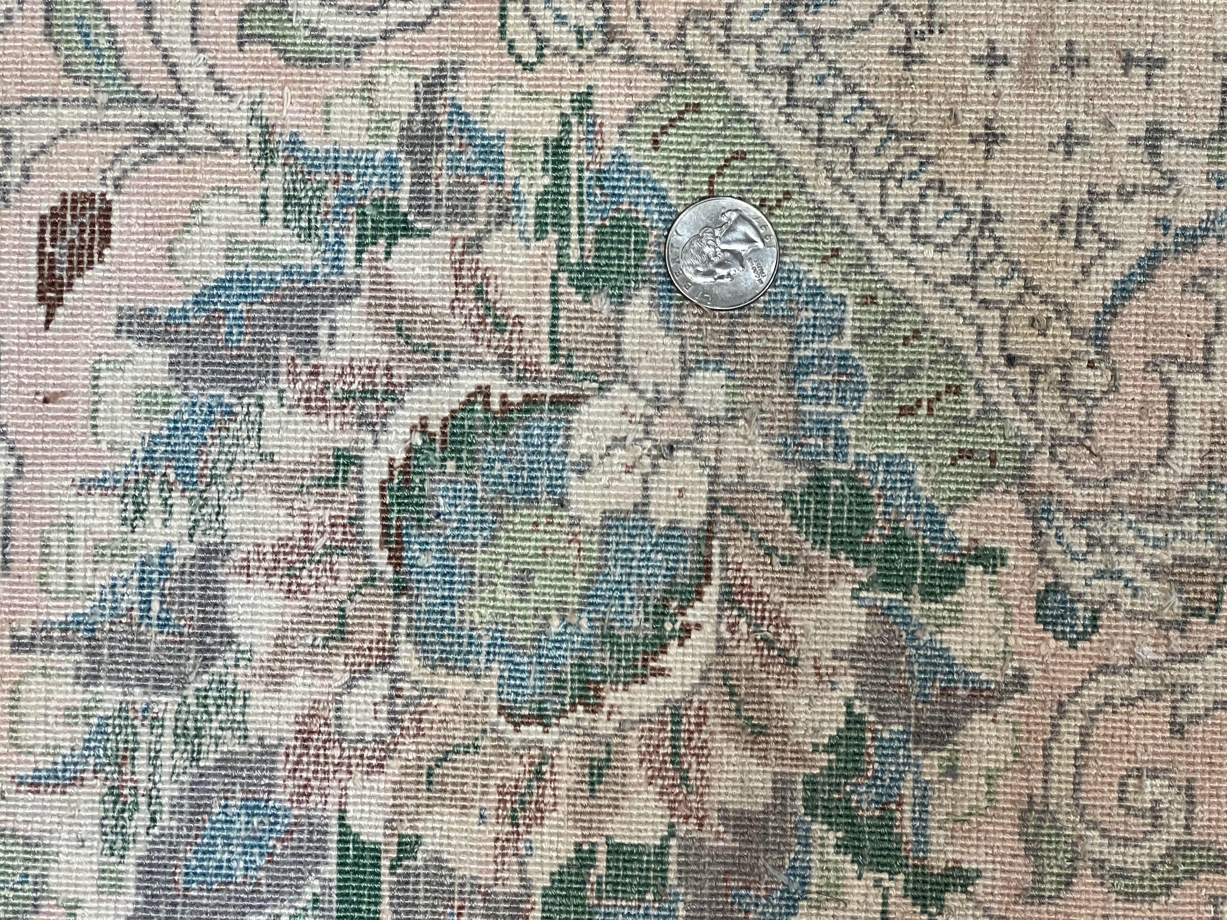 Silk Pak Persian Rug 10x14, Large Fine Silk Carpet 300 KPSI, Dark Gray, Handmade Vintage Rug, Floral, Bird Motifs - Jewel Rugs