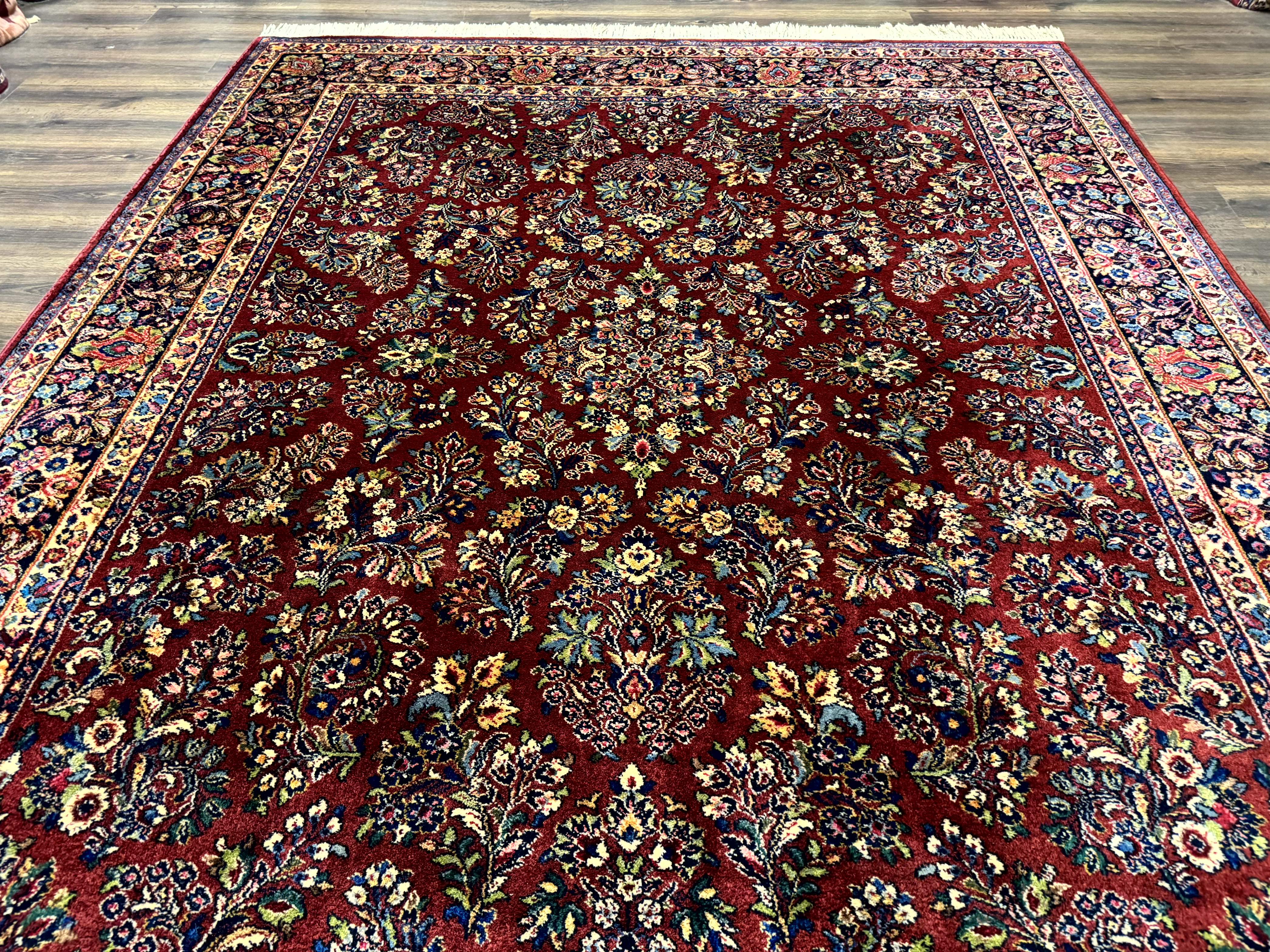 8.8 x 10.6 Karastan Red Sarouk Rug #785, Wool Pile Original 700 Series - Jewel Rugs