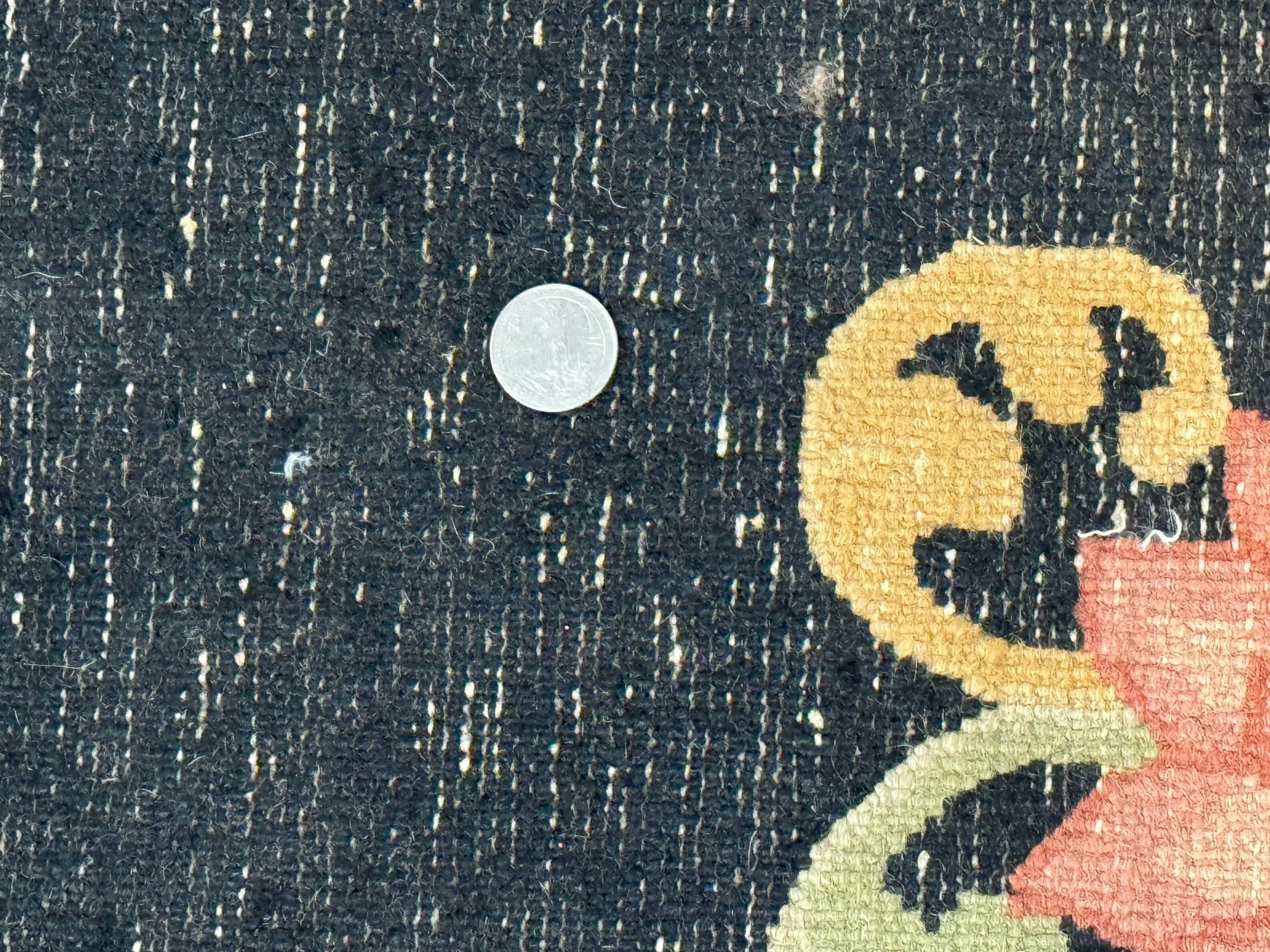 Antique Chinese Peking Rug 12.6 x 14.9, Palace Size Asian Oriental Carpet, Art Deco Rug, Rare - Jewel Rugs