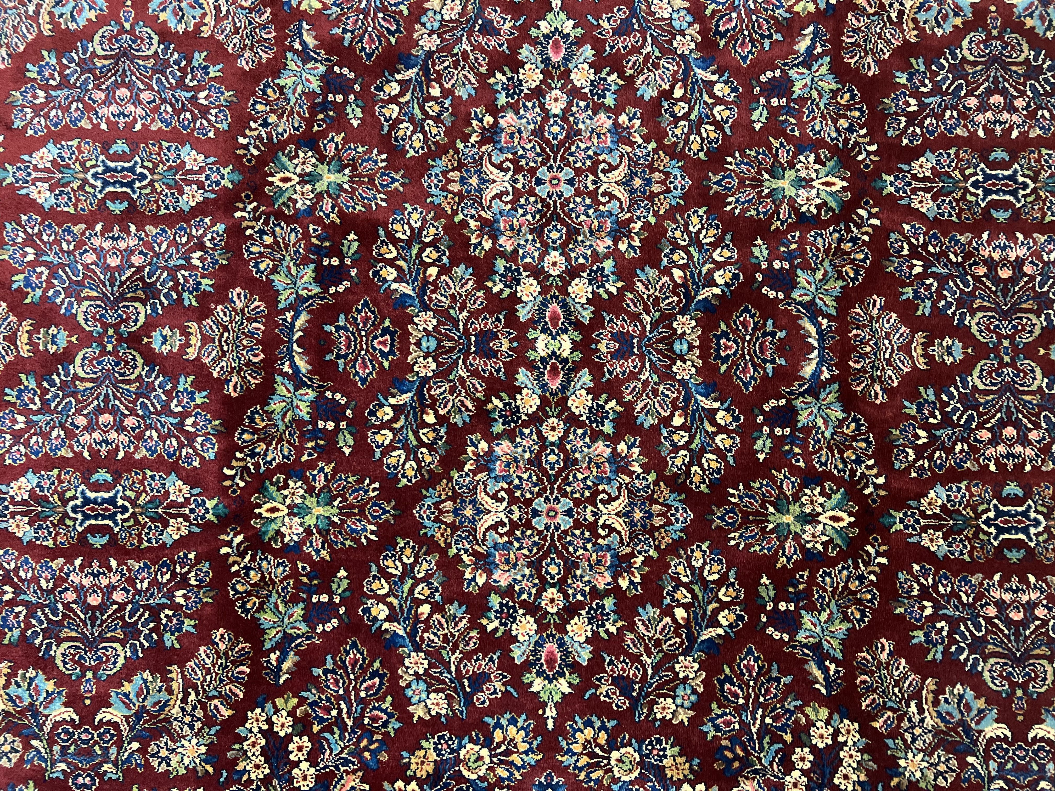 Karastan Rug Sarouk #785, Large Wool Pile Karastan Carpet 10x14 ft, Original Collection 700 Series, Discontinued Vintage Karastan Rug, Red - Jewel Rugs
