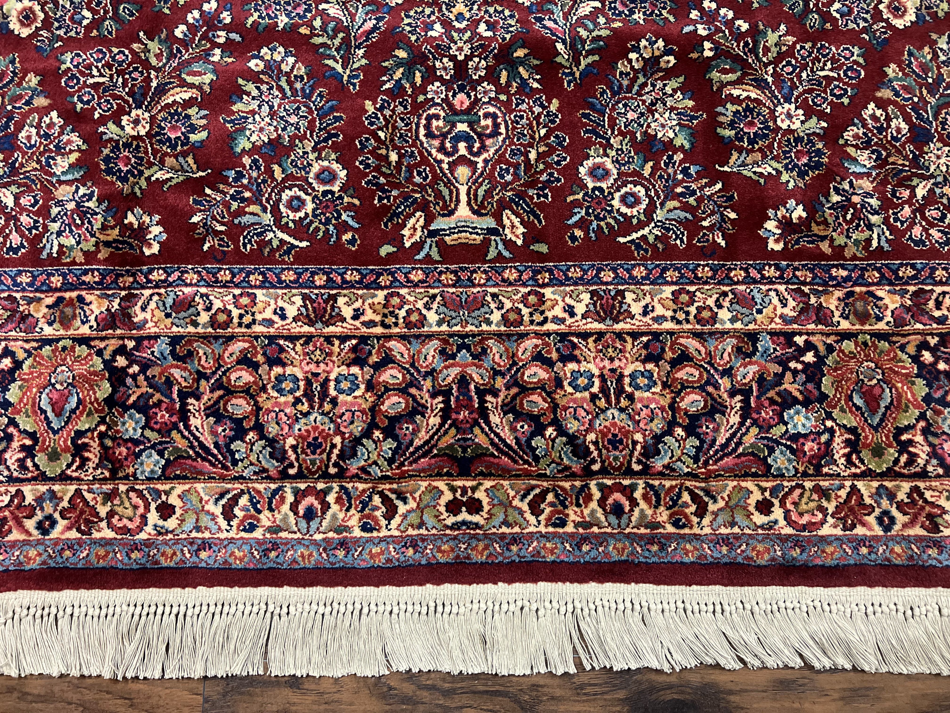 Karastan Rug Sarouk #785, Large Wool Pile Karastan Carpet 10x14 ft, Original Collection 700 Series, Discontinued Vintage Karastan Rug, Red - Jewel Rugs