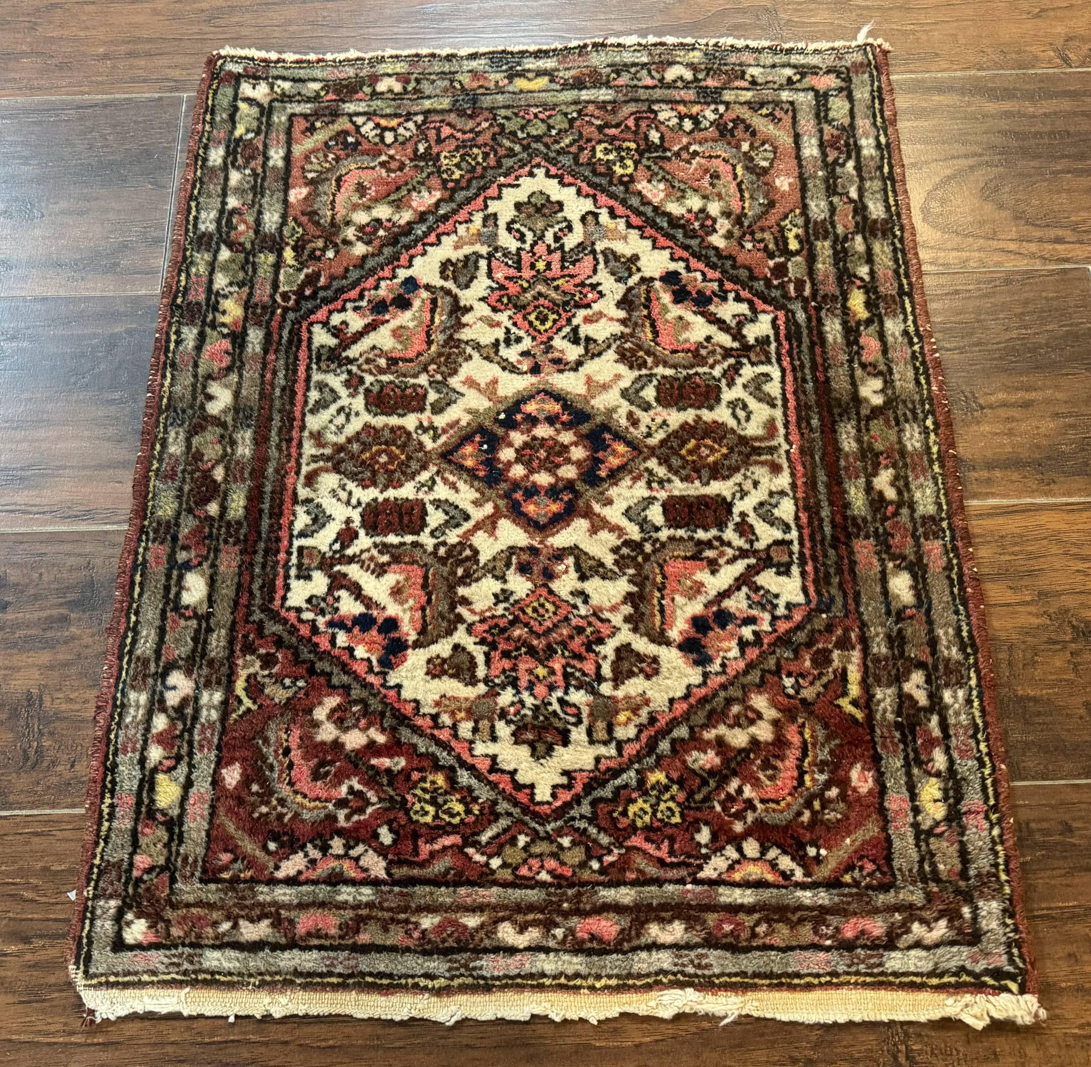 Small Persian Rug 2 x 2.5, Antique Tribal Rug, 1920s Persian Carpet, Wool Handmade - Jewel Rugs