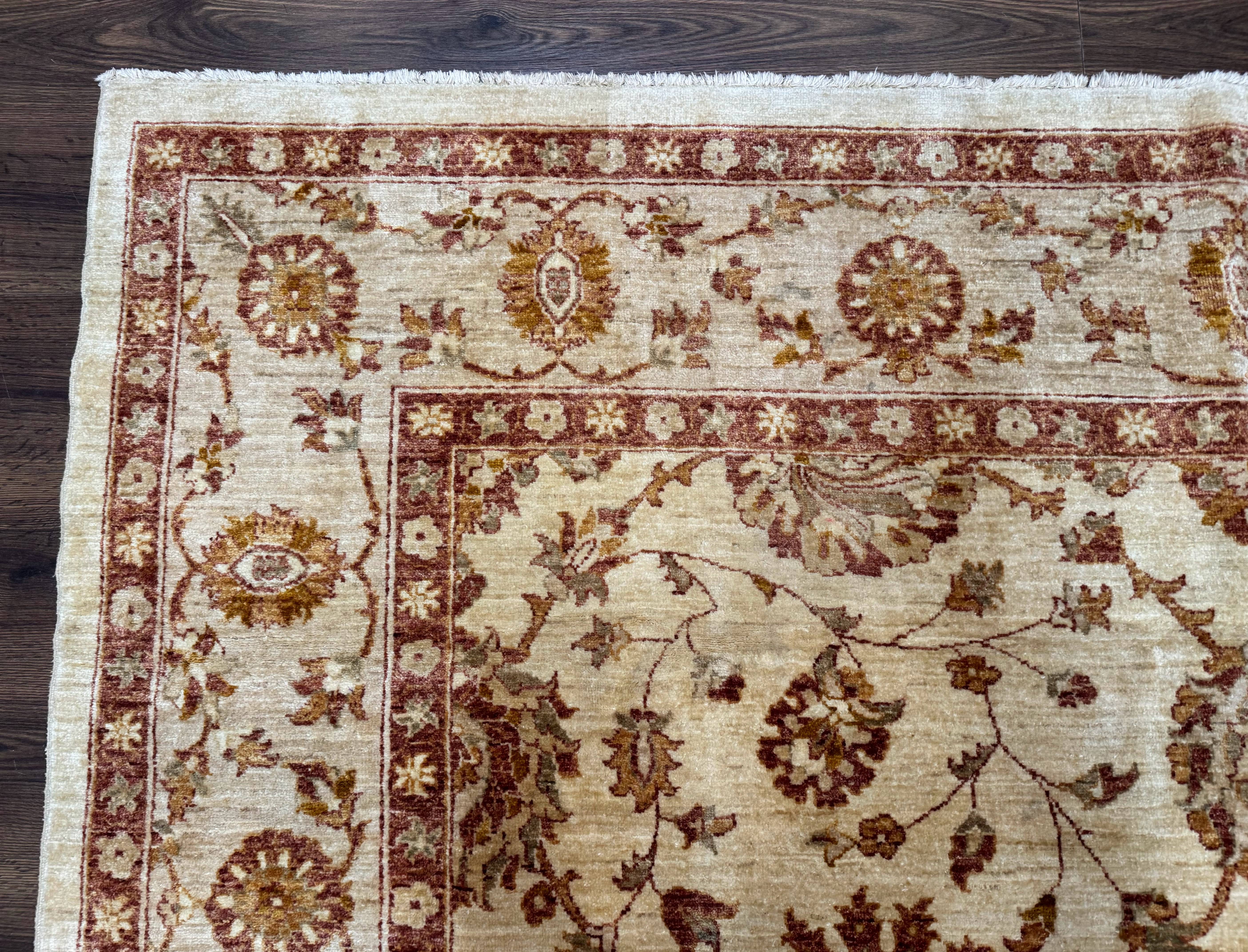 Pakistani Peshawar Rug 8x10, Pak Persian Traditional Oriental Carpet, Handmade, Wool, Allover Pattern - Jewel Rugs