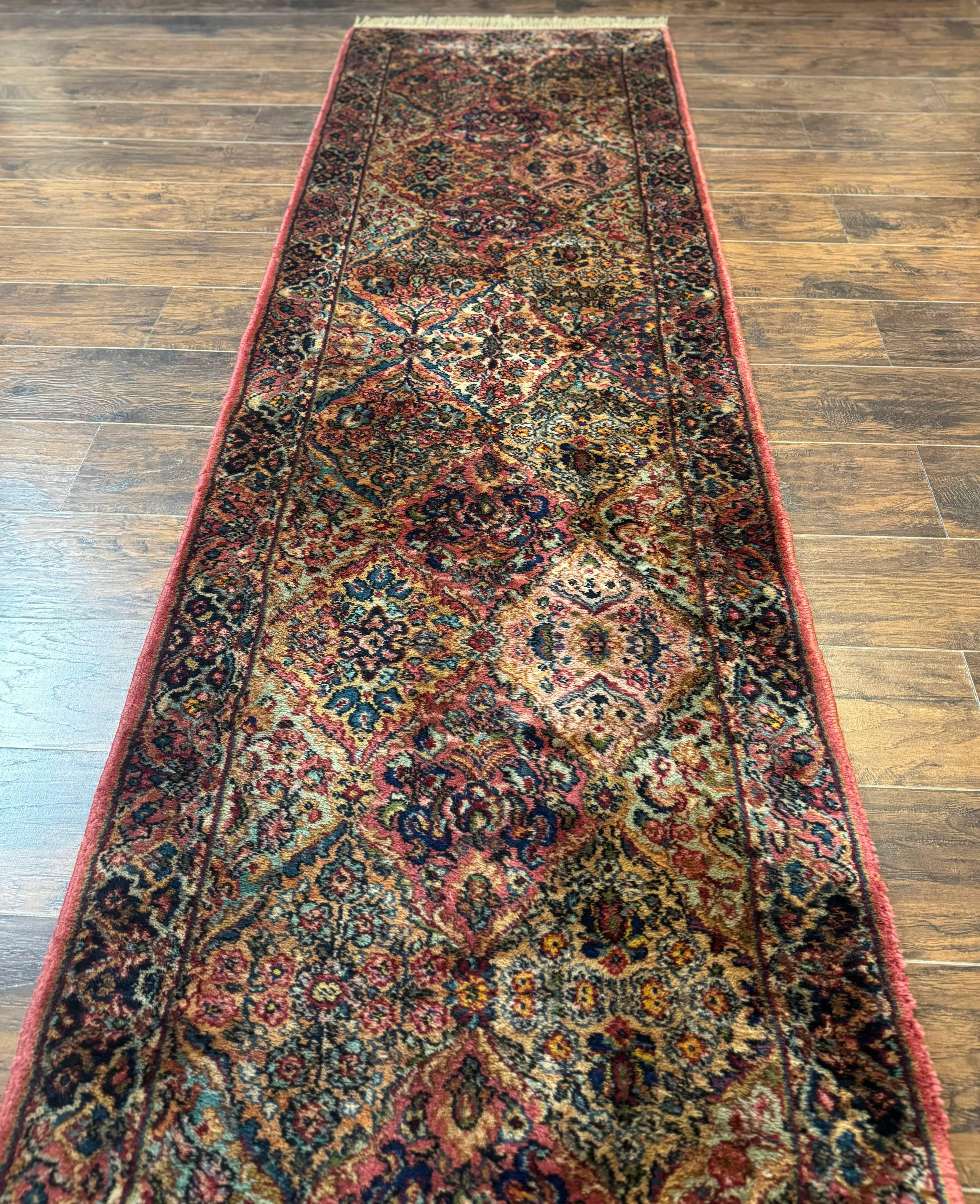 Karastan Runner Rug 3x16, Multicolor Panel Kirman #717, Rare Hard to Find Discontinued Wool Pile Karastan, 700 Series Karastan Runner 3 x 16 - Jewel Rugs