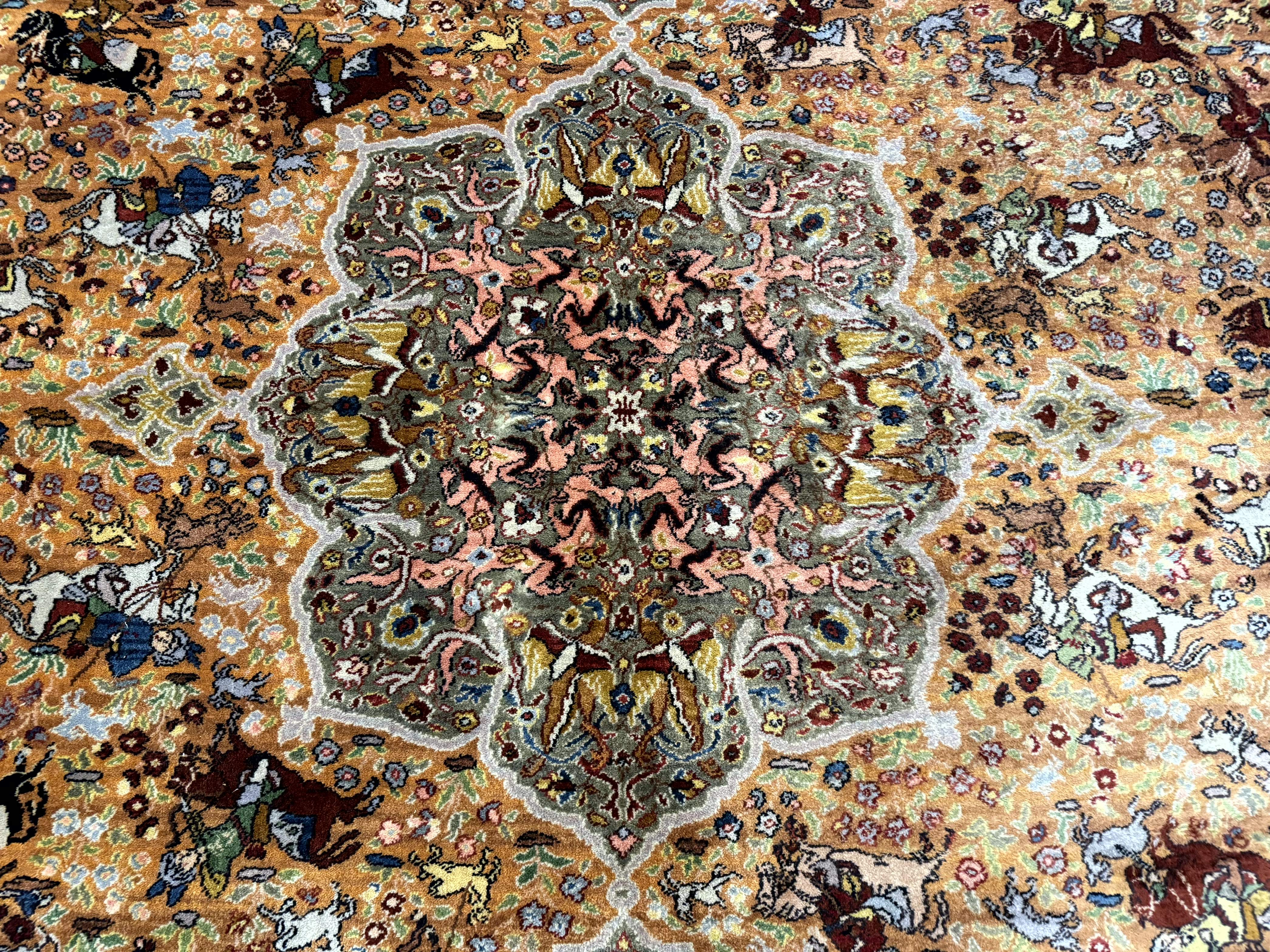 Karastan Rug 10x14 - Persian Hunting Rug #723 - Wool Pile, Vintage - Jewel Rugs