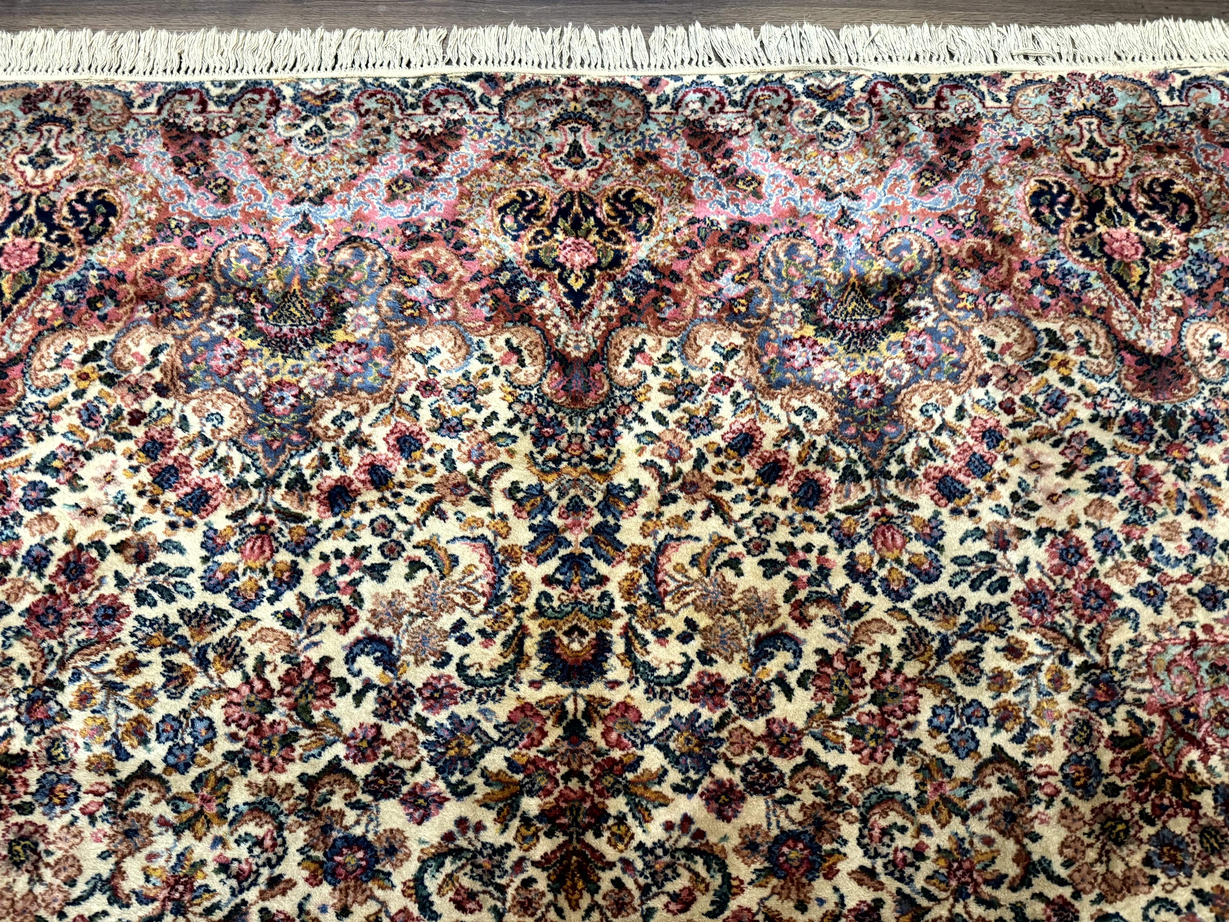 11x16 Karastan Ivory Kirman Rug #759, Floral Kirman, Wool, Original 700 Series, Palace Size - Jewel Rugs