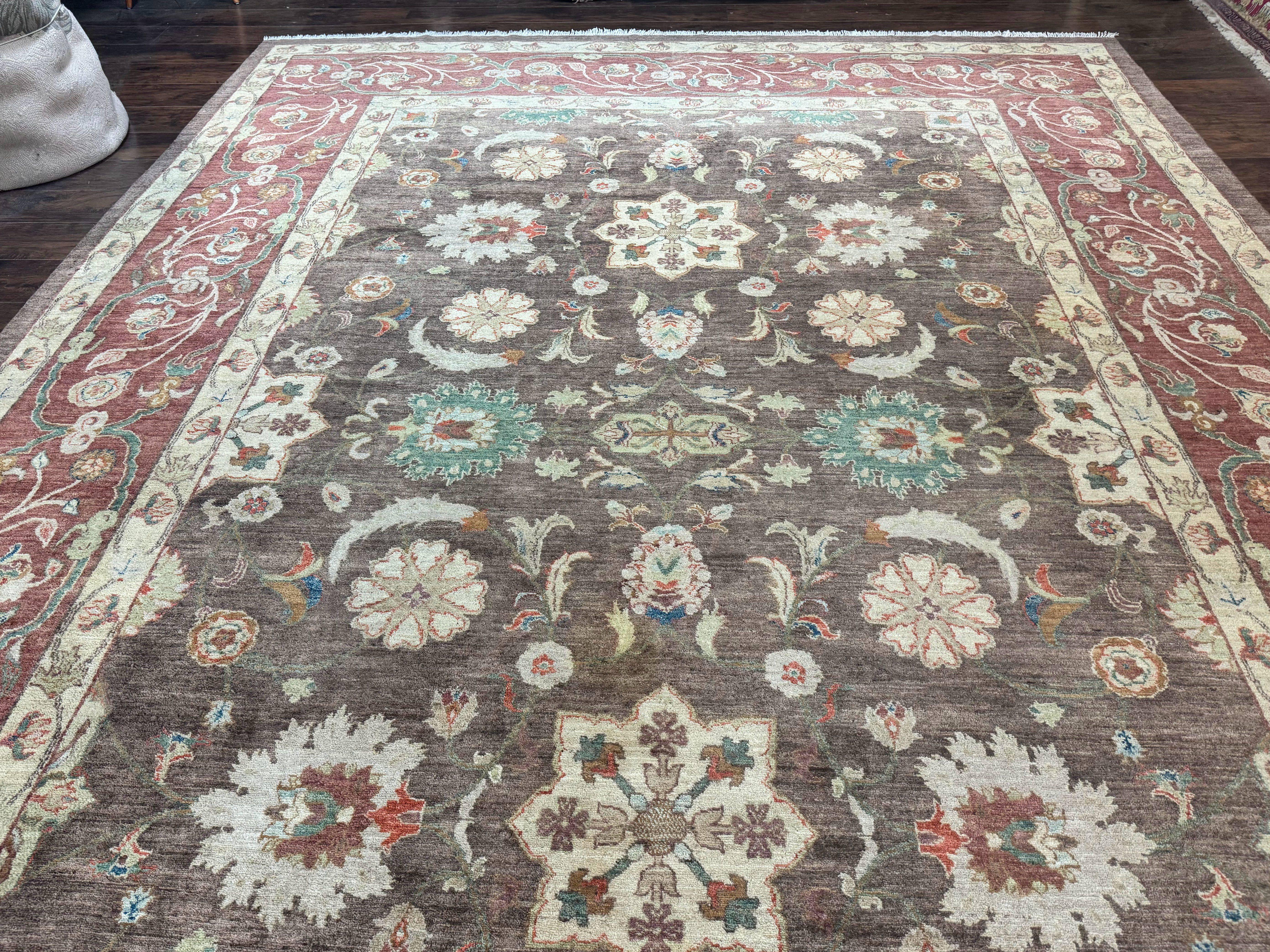 Peshawar Rug 10x15, Pak Persian Sultanabad Rug, VIntage Wool Floral Handmade Carpet, Pakistani Rug - Jewel Rugs