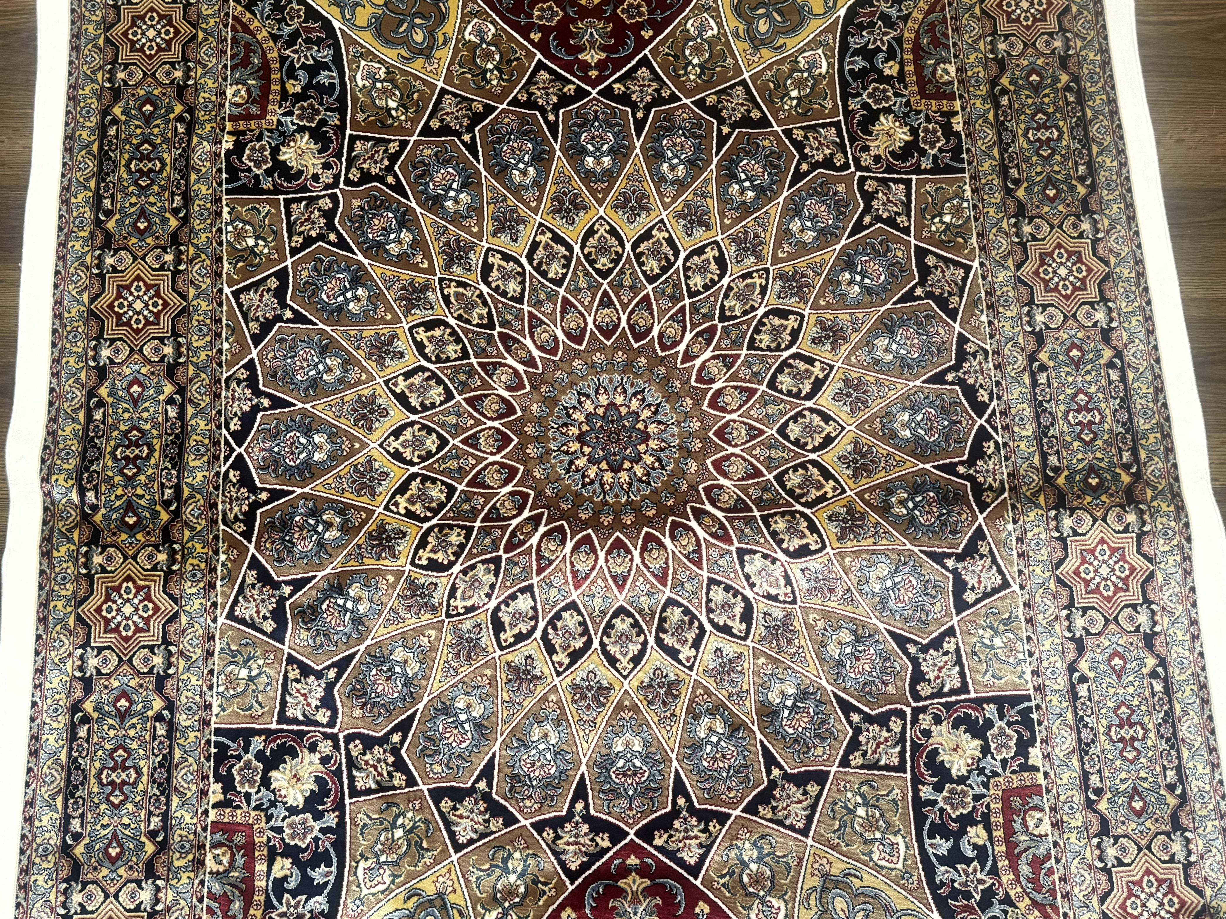 Turkish Silk Rug 4x6, Dome Design, Memluk Carpet, Bamboo Silk, New - Jewel Rugs
