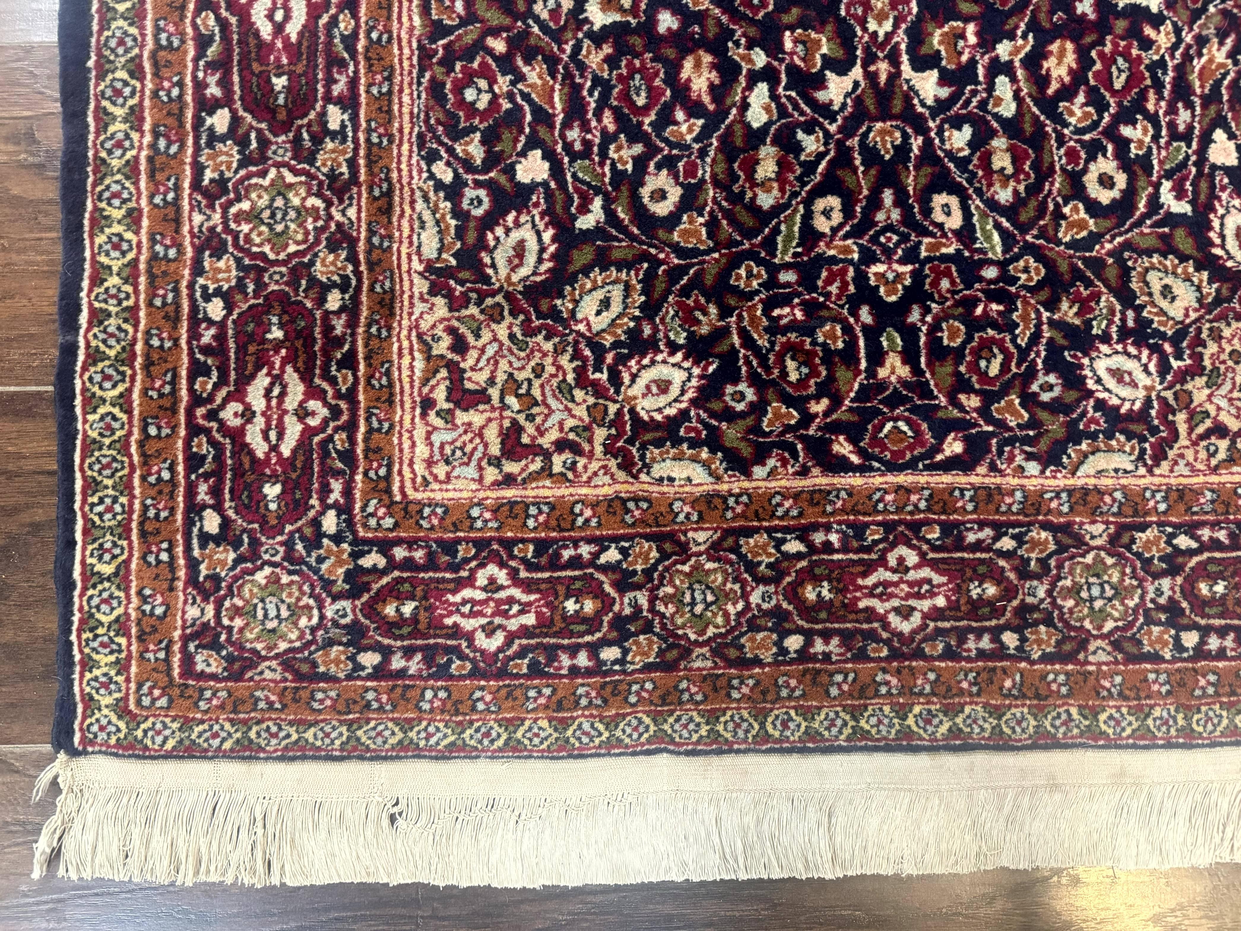 Indo Kashmiri Rug 3x5, Navy Blue, Very Fine 400 KPSI, Pair B - Jewel Rugs