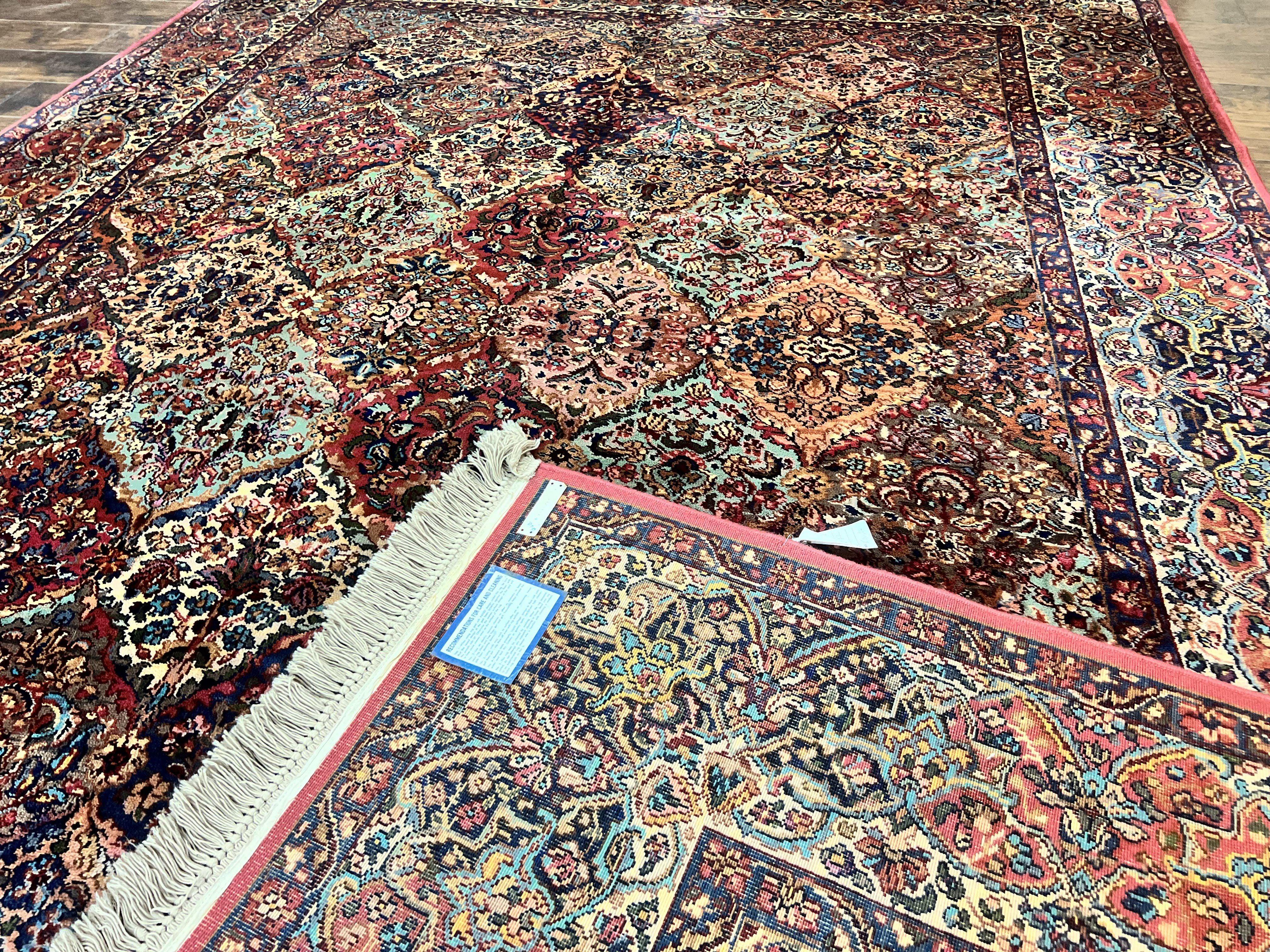 Karastan Multicolor Panel Kirman Rug #717, Wool Karastan Rug 8' 8" x 12', Vintage Multipanel Kirman, Original Karastan Collection 700 Series - Jewel Rugs