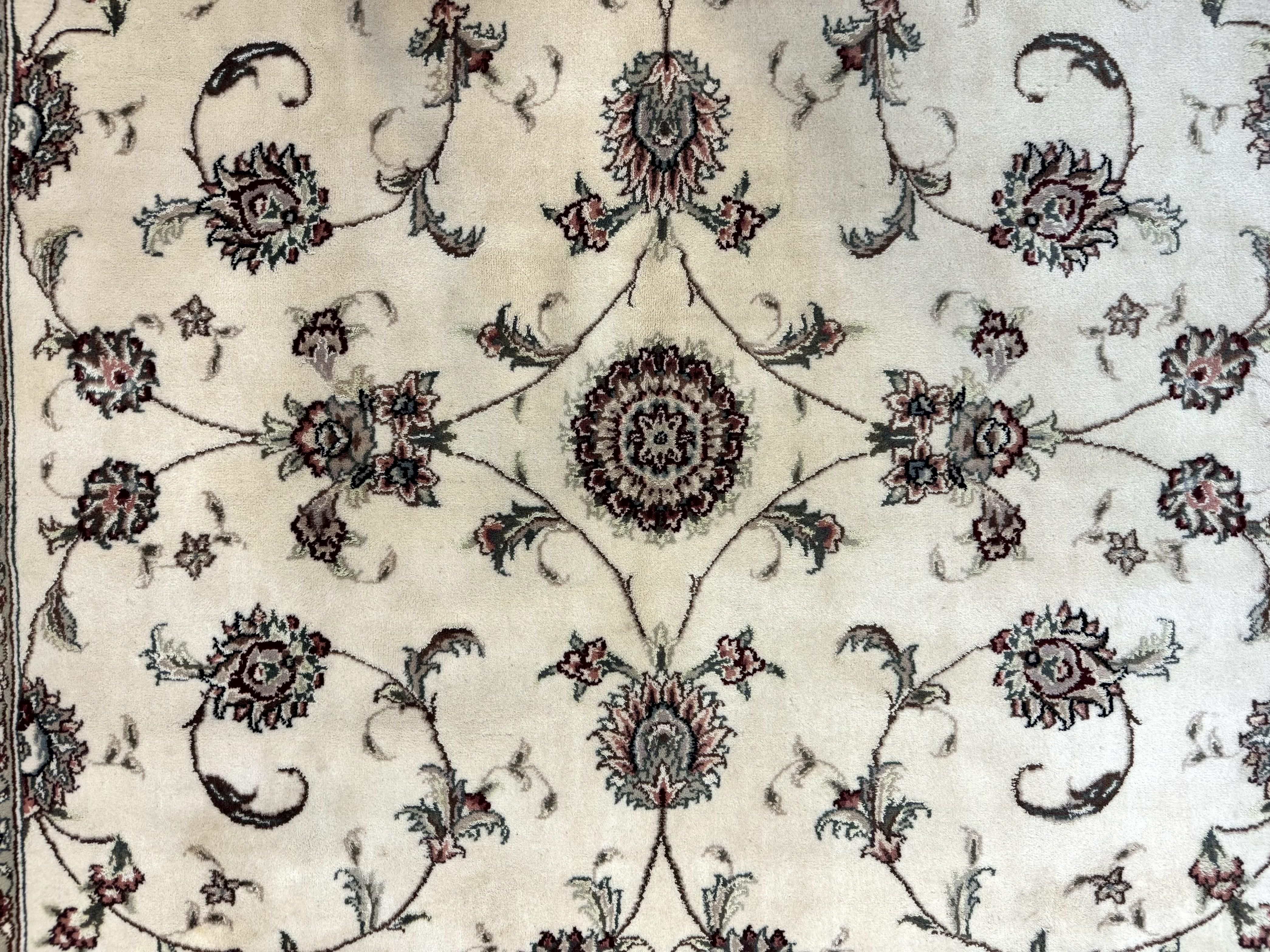 Ivory and Burgundy Pak Persian Rug 6x9 - Jewel Rugs