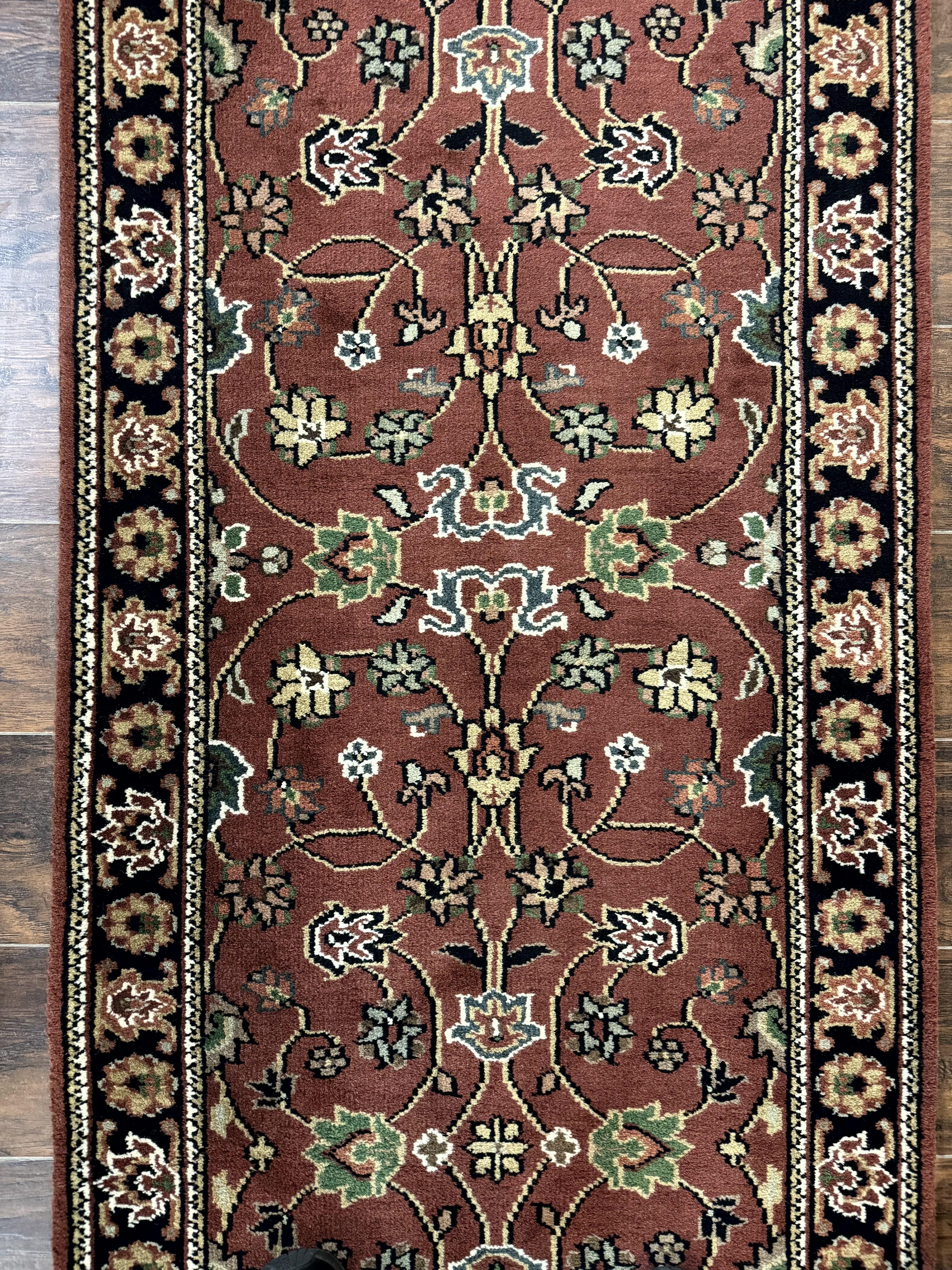 Indo Persian Sarouk Runner Rug 2.8 x 20 ft Runner for Hallway, Long Runner Rug, Handmade - Jewel Rugs