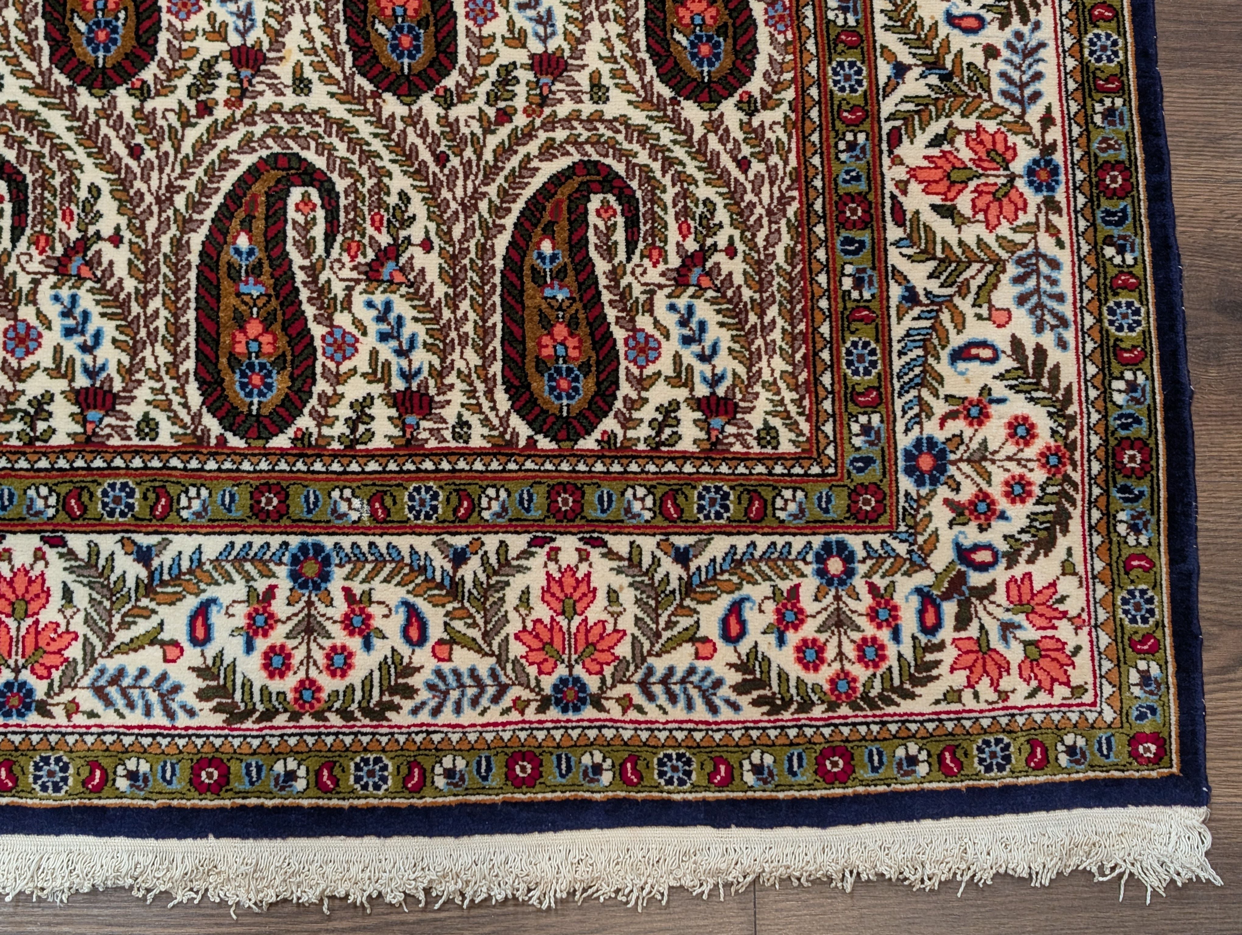 Persian Qum Rug 5x7, Paisley Boteh Design, Hand Knotted Fine 210 KPSI - Jewel Rugs