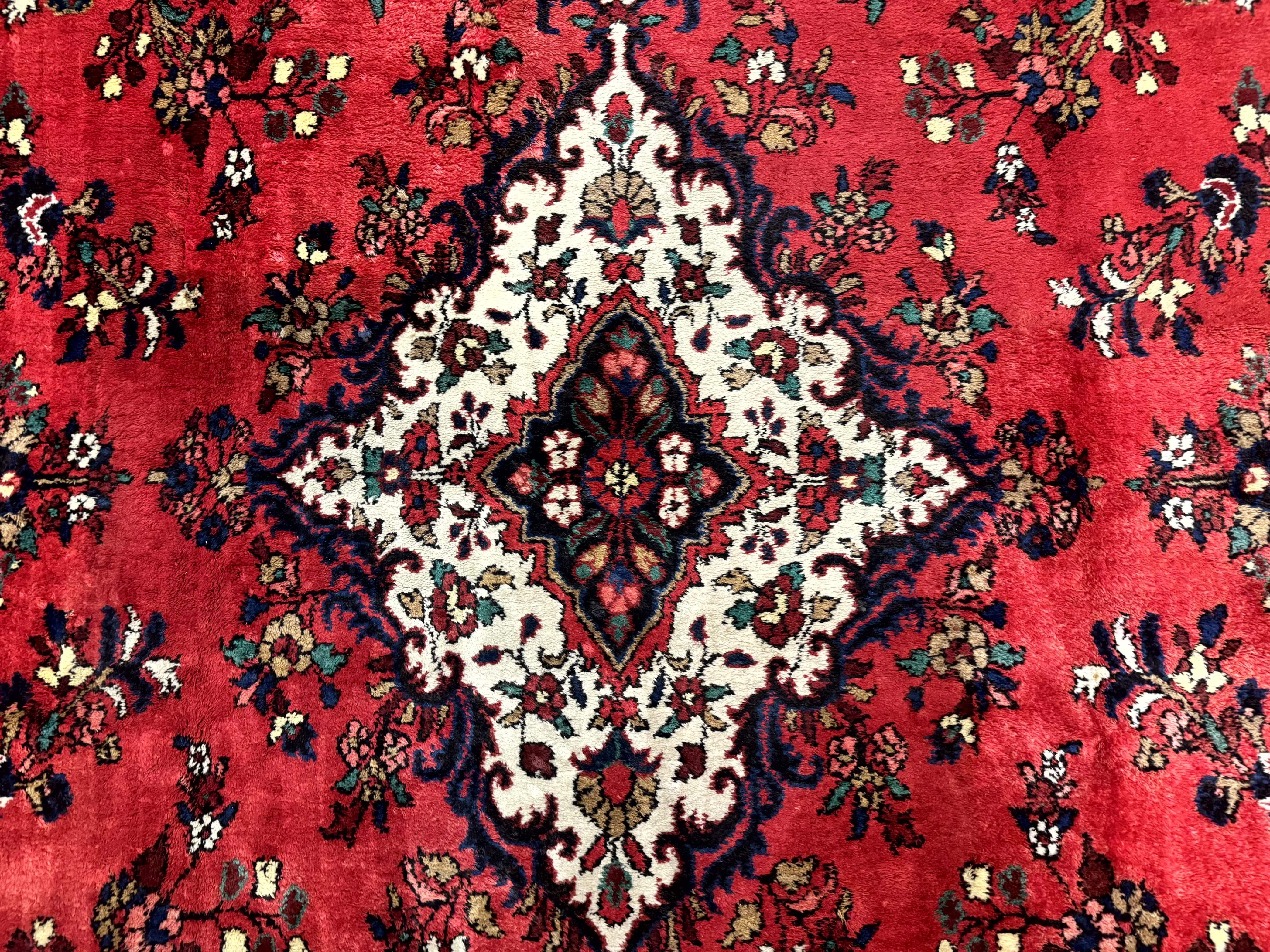 Palace Size Persian Rug 11x18, Red, Bibikabad Rug, Handmade Large Wool Carpet, Persian Hamadan Rug, Dargazin Rug - Jewel Rugs