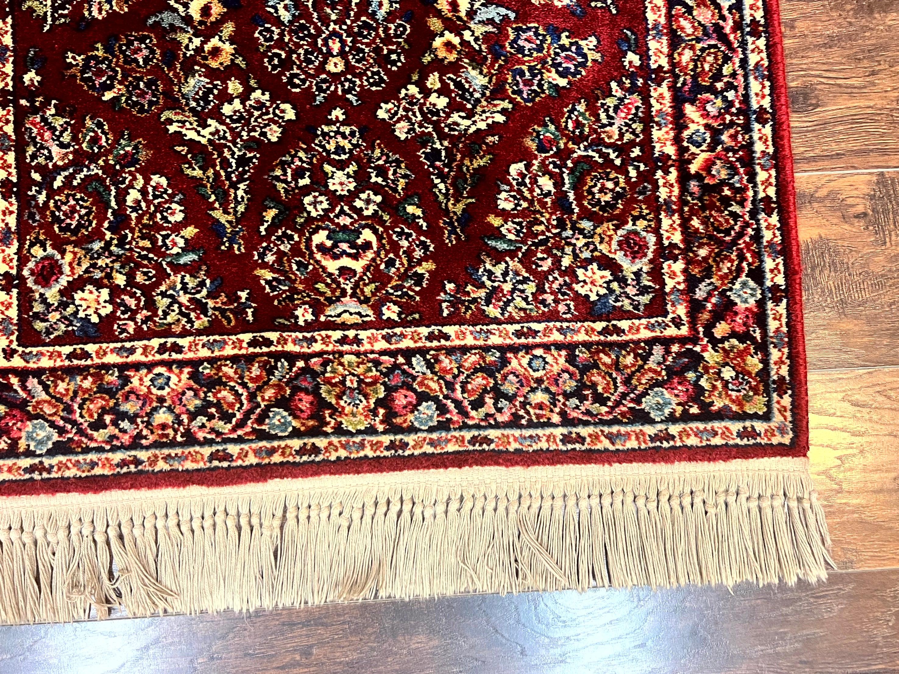 Karastan Rug 3x5 Red Sarouk #785, Small Karastan Wool Pile Rug, Original 700 Series, Discontinued Vintage Karastan Carpet - Jewel Rugs