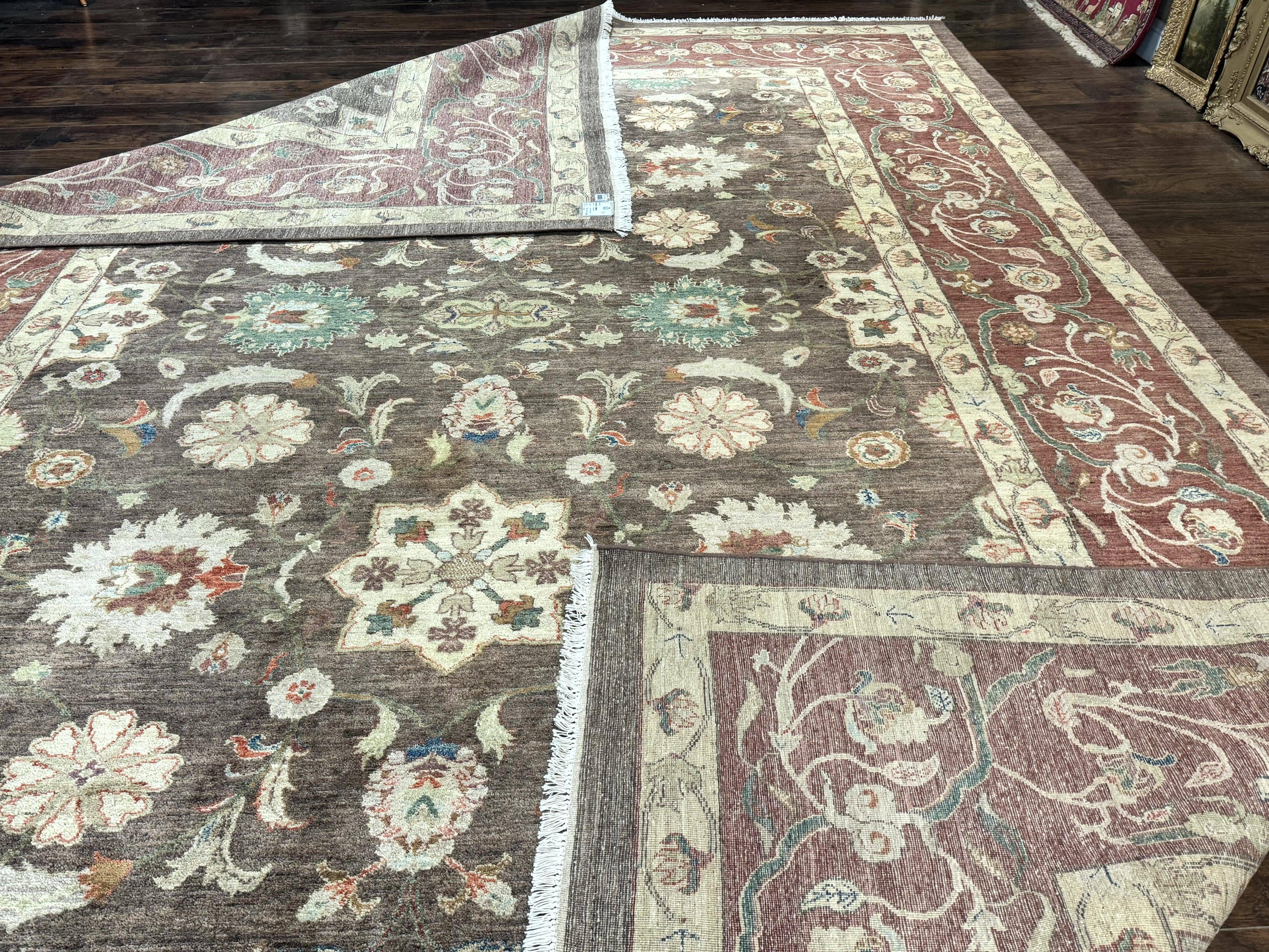 Peshawar Rug 10x15, Pak Persian Sultanabad Rug, VIntage Wool Floral Handmade Carpet, Pakistani Rug - Jewel Rugs