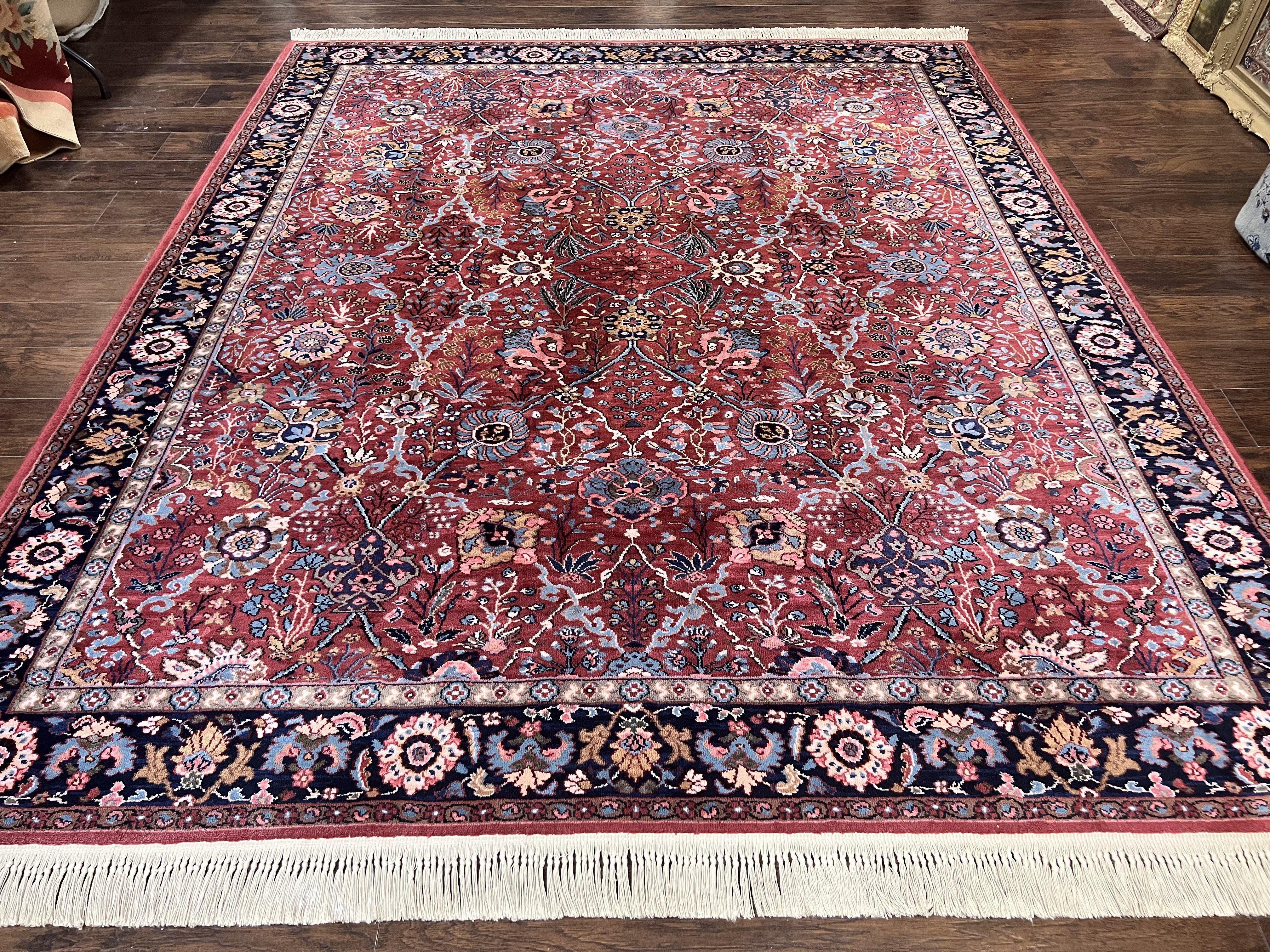 Karastan Rug 8.8 x 10.6 Ispahan #766, Vintage Wool Karastan Carpet, Rare, Discontinued Original 700 Series, Red Karastan Area Rug - Jewel Rugs