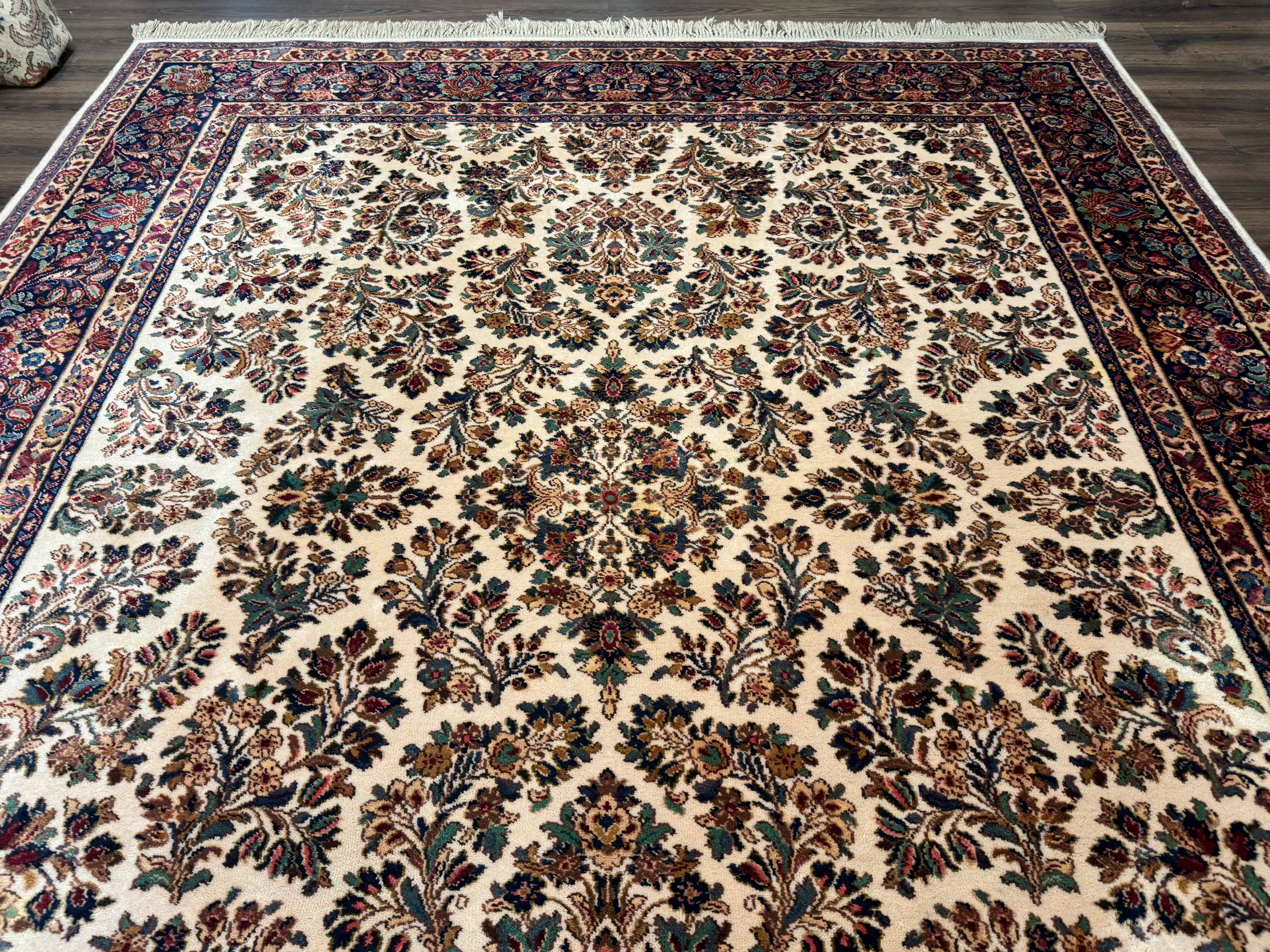 Karastan Rug 8.8 x 10.6 Ivory Sarouk #700/760, Wool Discontinued Original 700 Series - Jewel Rugs