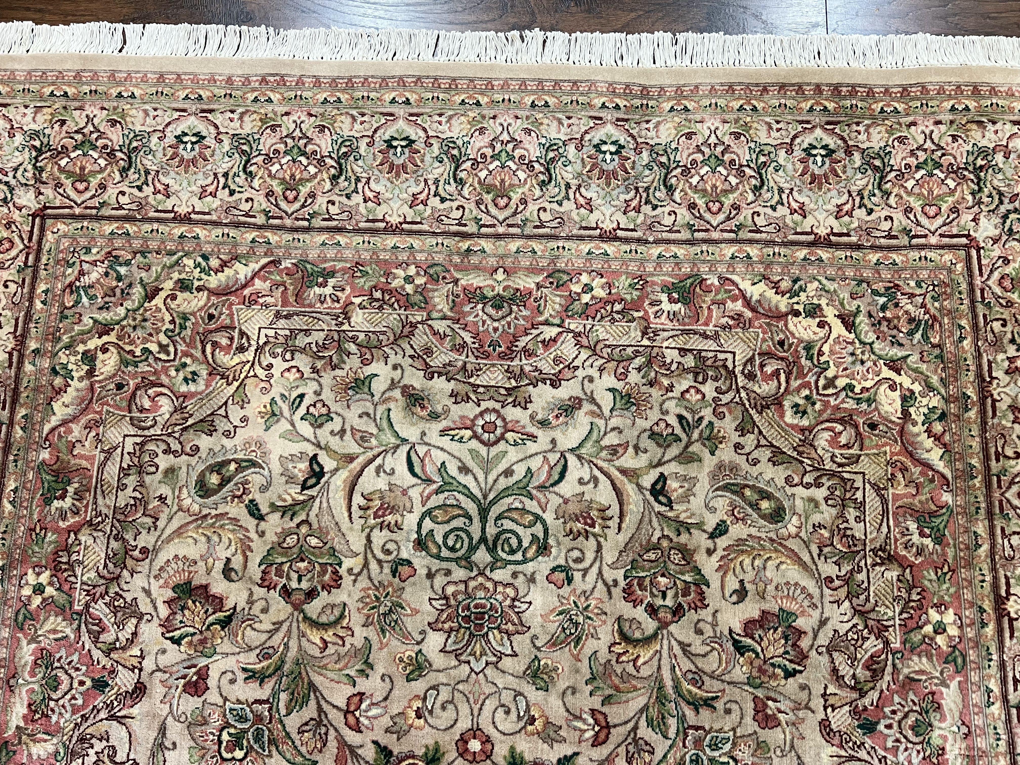 Pak Persian Rug 6x9, Floral Medallion, Vintage Hand Knotted Handmade Traditional Oriental Carpet, Pakistani Rug 6 x 9 ft, Wool Area Rug - Jewel Rugs