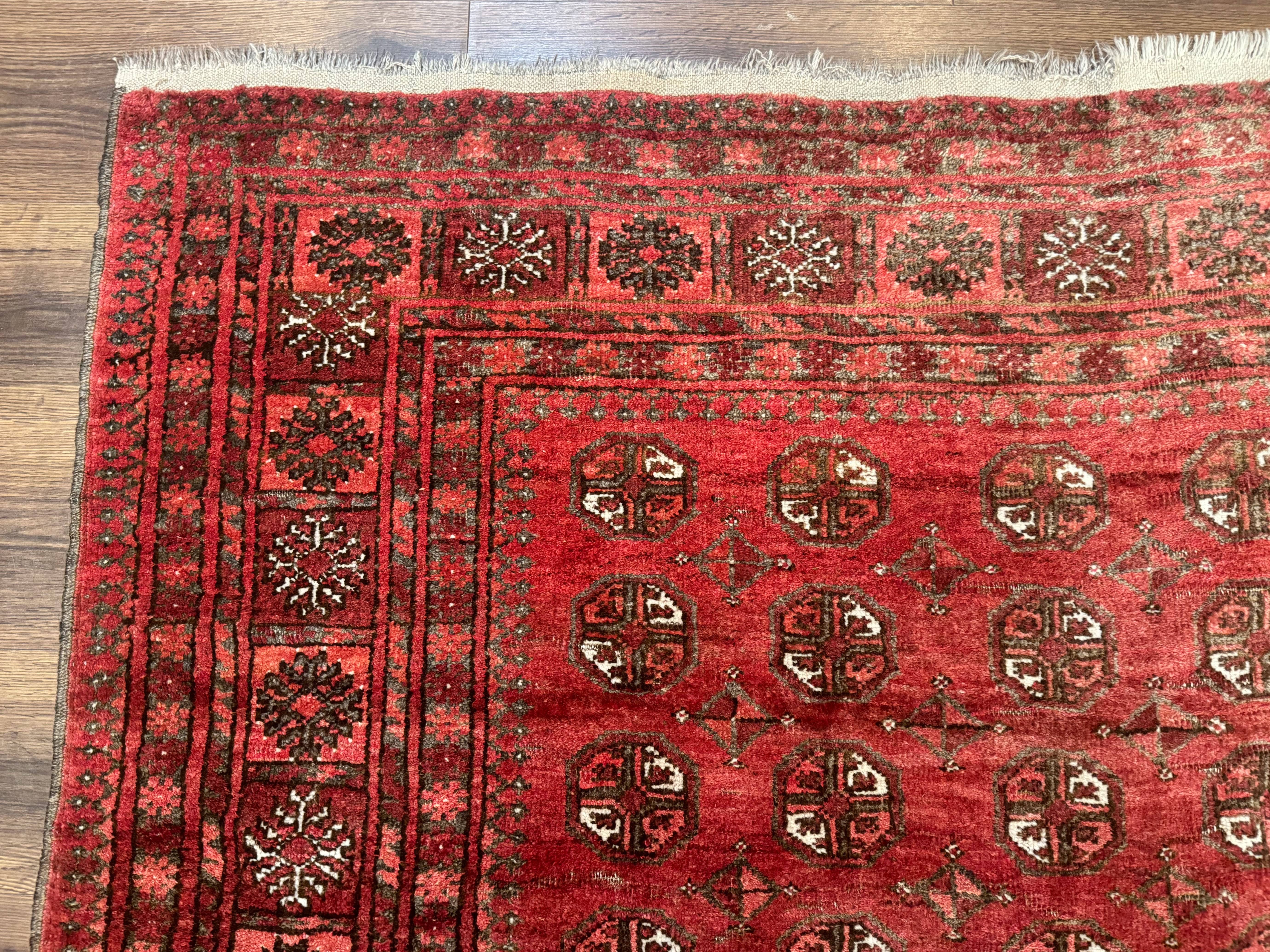 Antique Persian Turkoman Rug 5x6, Red - Jewel Rugs