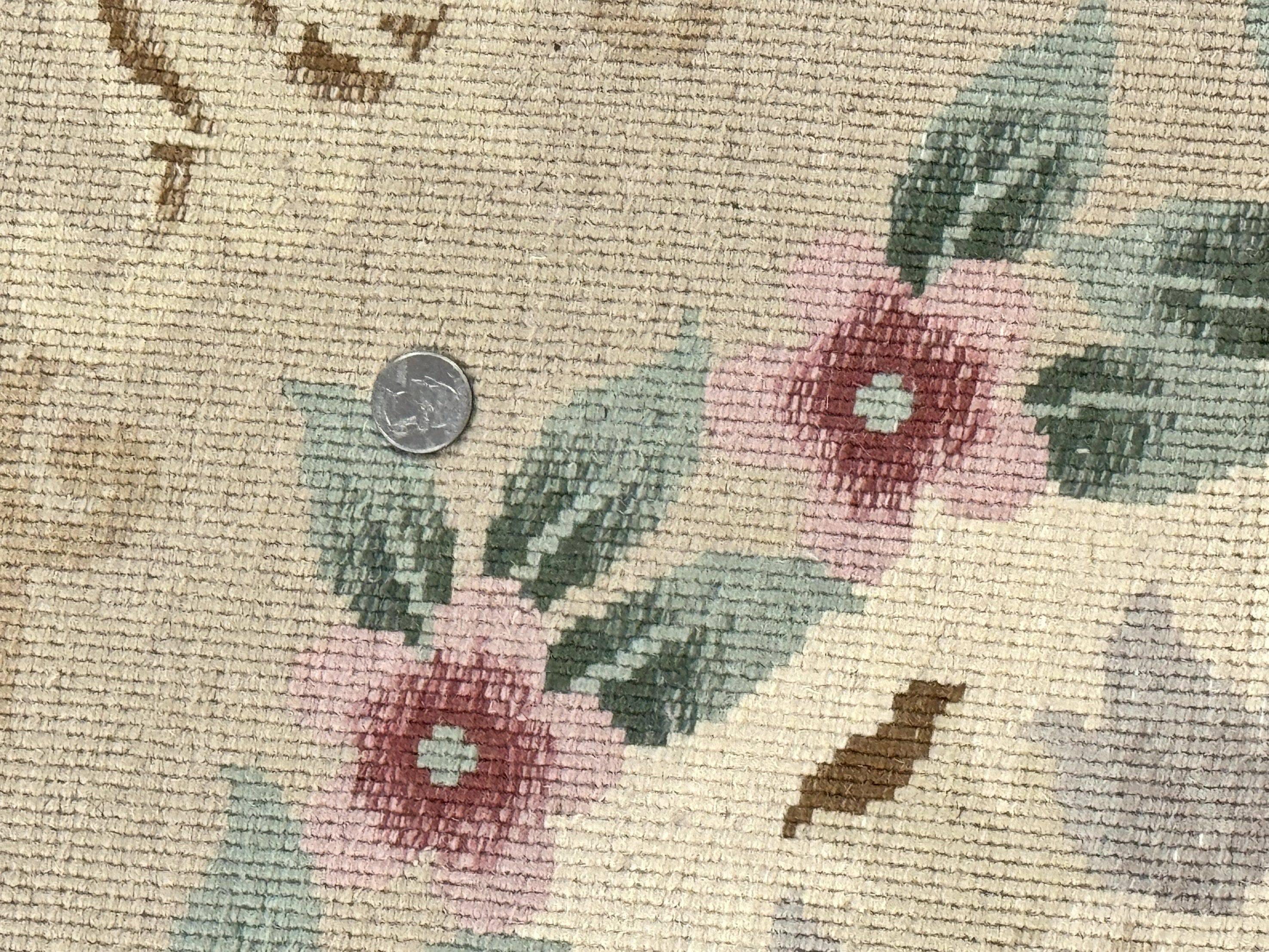 Chinese Aubusson Wool Rug 10x13, European Panel Design, Elegant Carpet, Vintage Handmade Plush Wool Pile Carpet, 90 Line Rug, Tan - Jewel Rugs