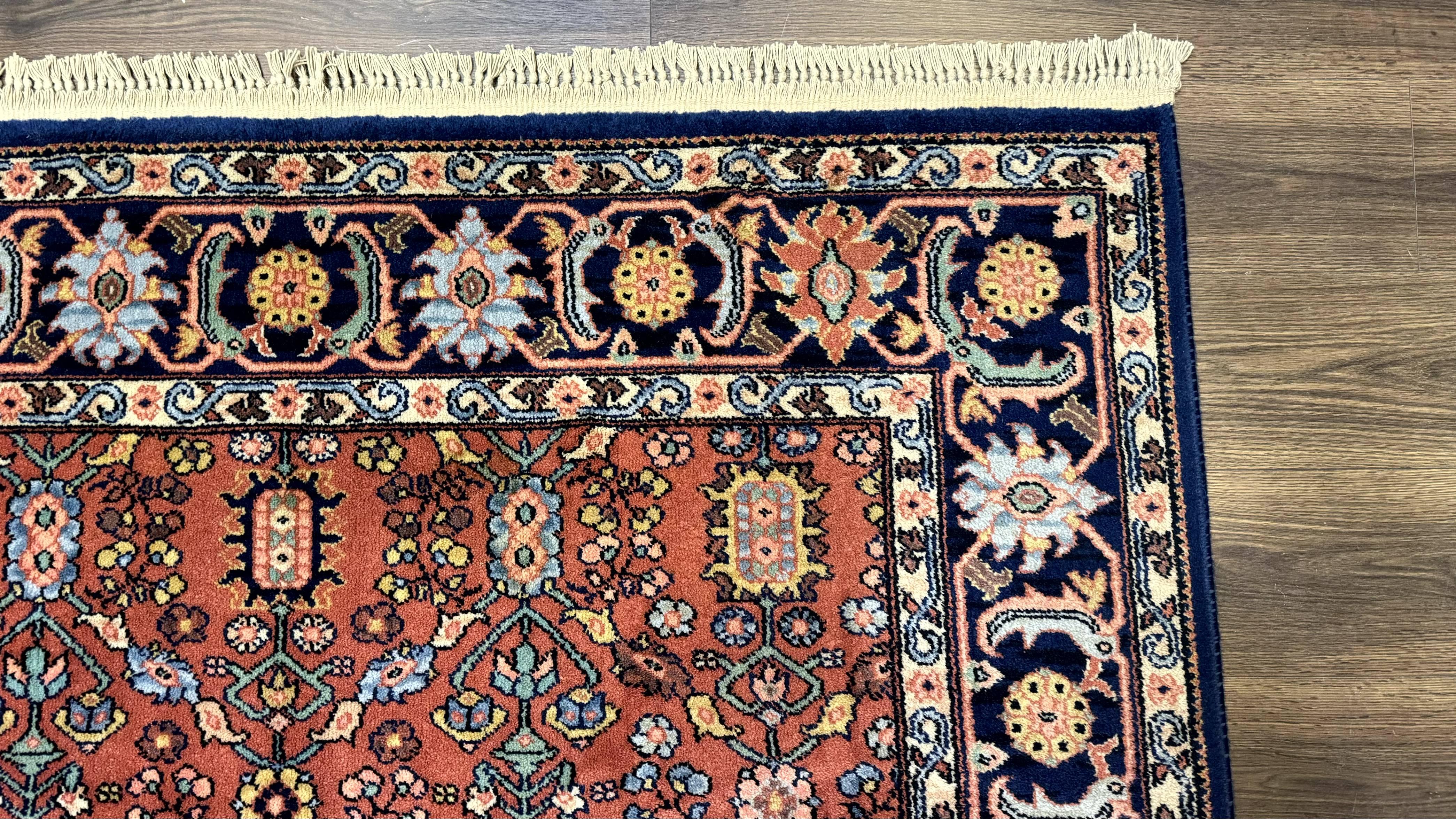 5.9 x 9 Karastan Serapi Rug #729, Wool Karastan Carpet, Original 700 Series, Red and Dark Blue, Discontinued, 6x9 Vintage Karastan, Rare - Jewel Rugs