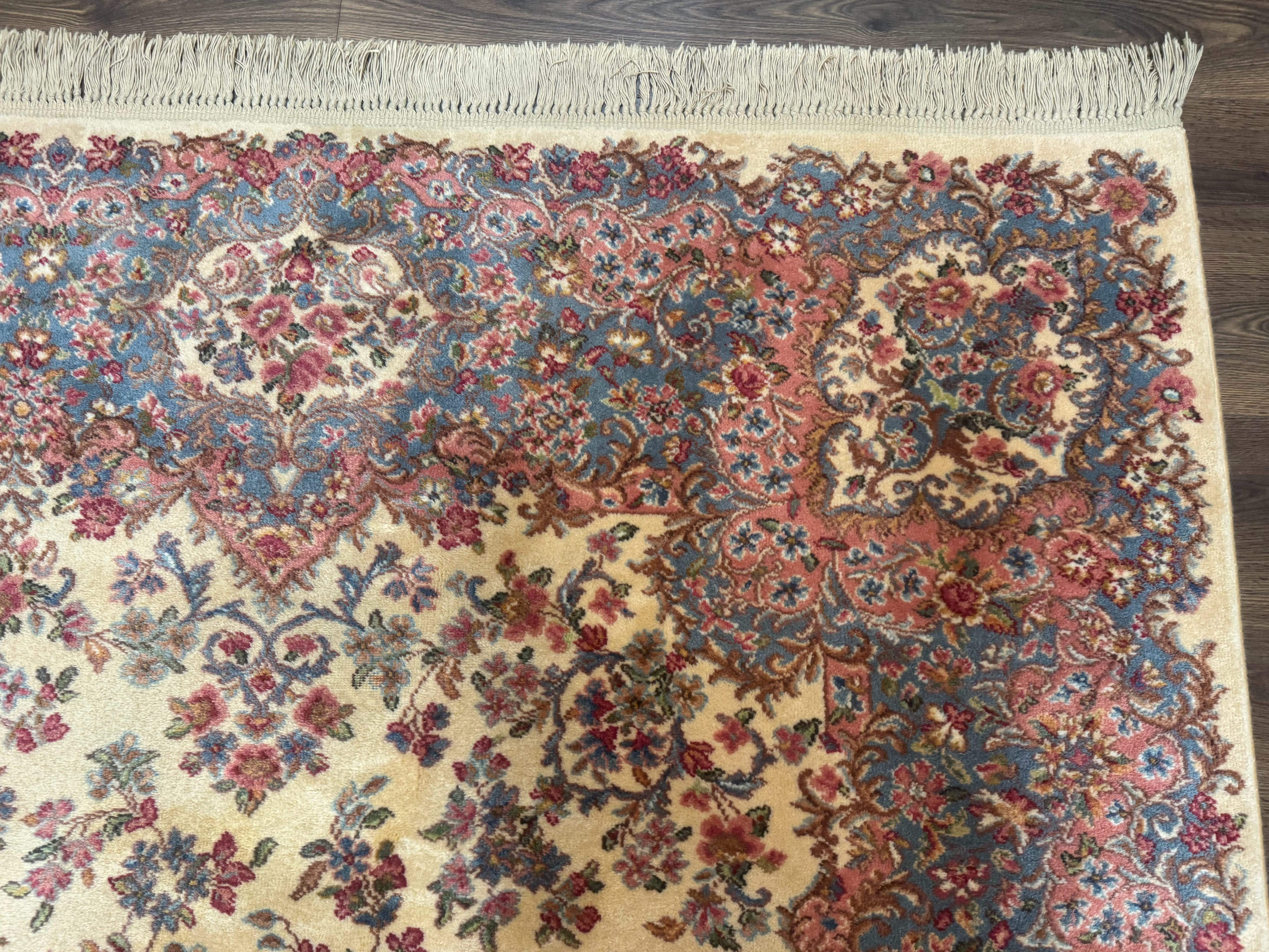 8.8 x 10.6 Karastan Kirman Rug #788, Wool Vintage Discontinued Floral Carpet - Jewel Rugs