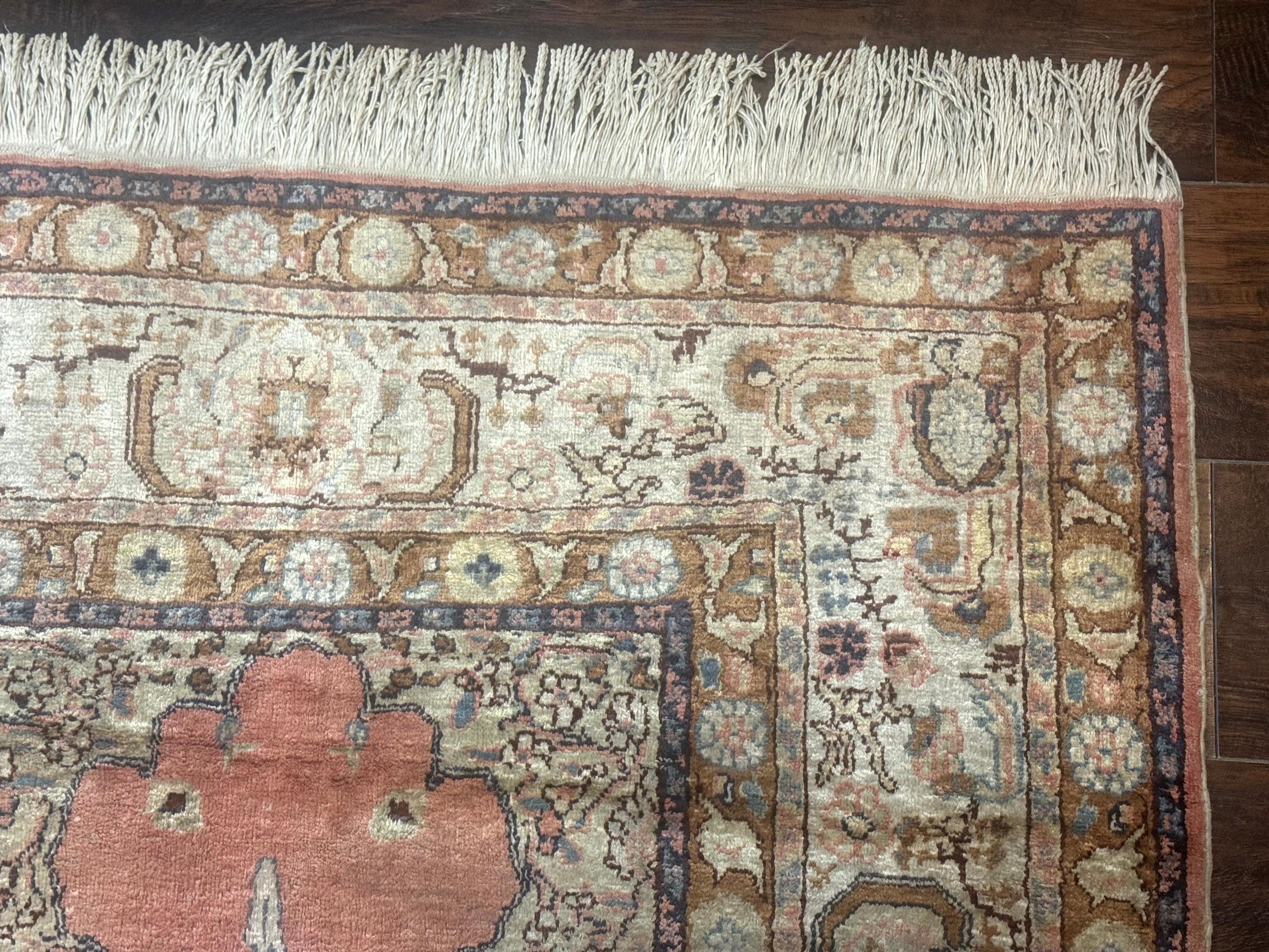 Silk Indian Kayseri Rug 4x6, Haji Jalili Design, Vintage Rug - Jewel Rugs