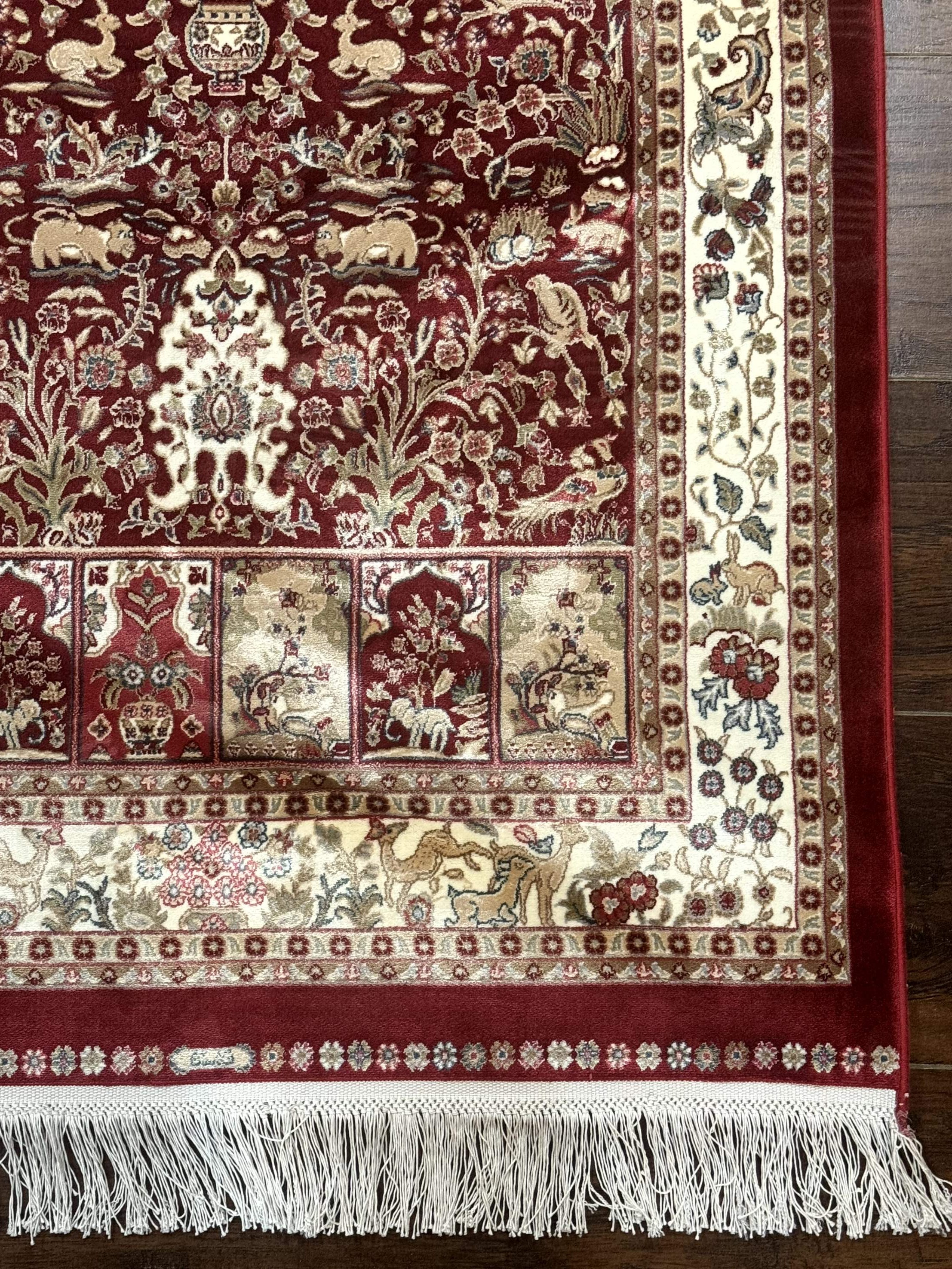 Tree of Life Turkish Silk Rug 2.6 x 4, Red, Bamboo Silk - Jewel Rugs