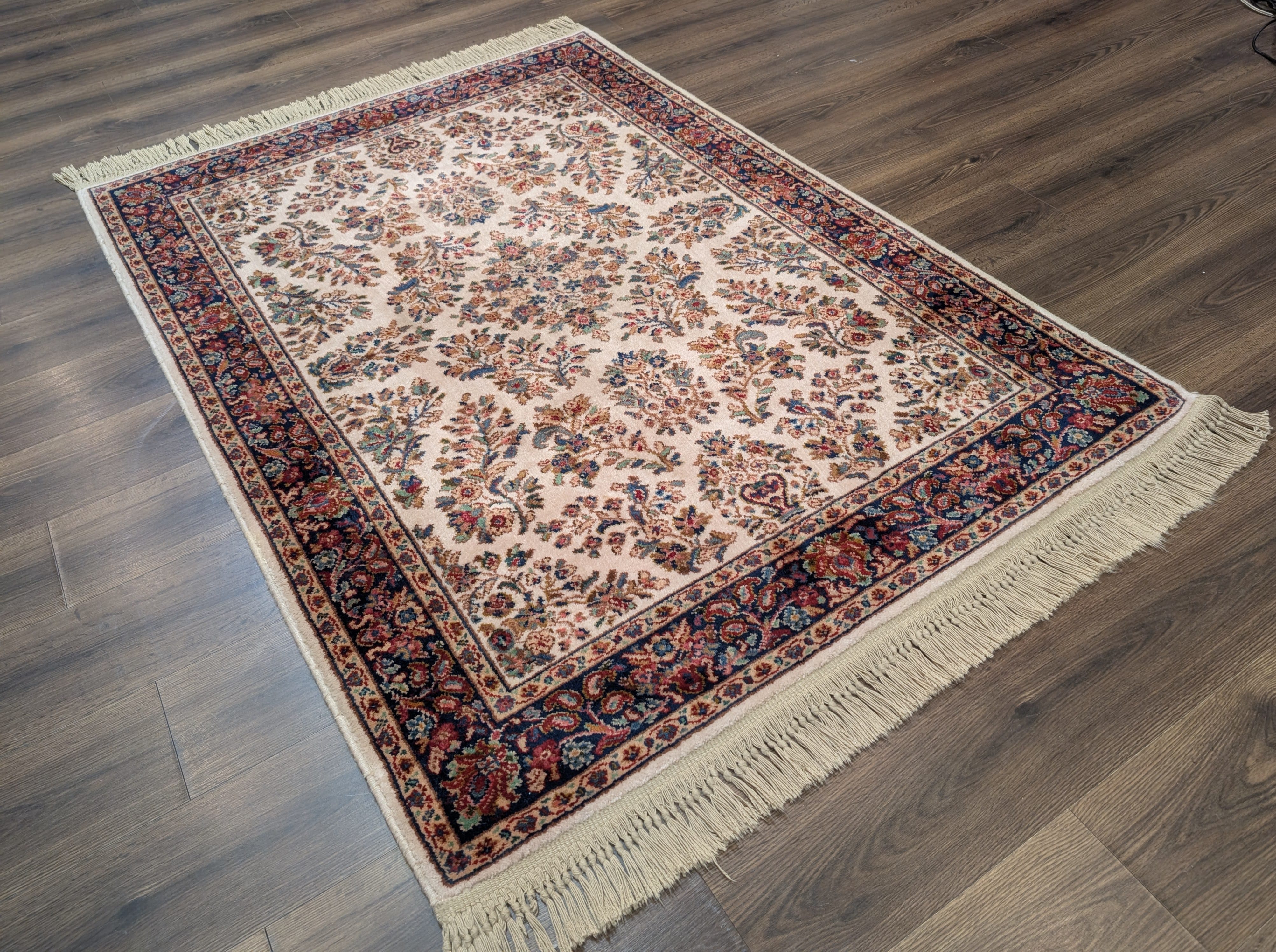 Karastan Rug 4x6 Ivory Sarouk #760, Wool Vintage Original 700 Series - Jewel Rugs