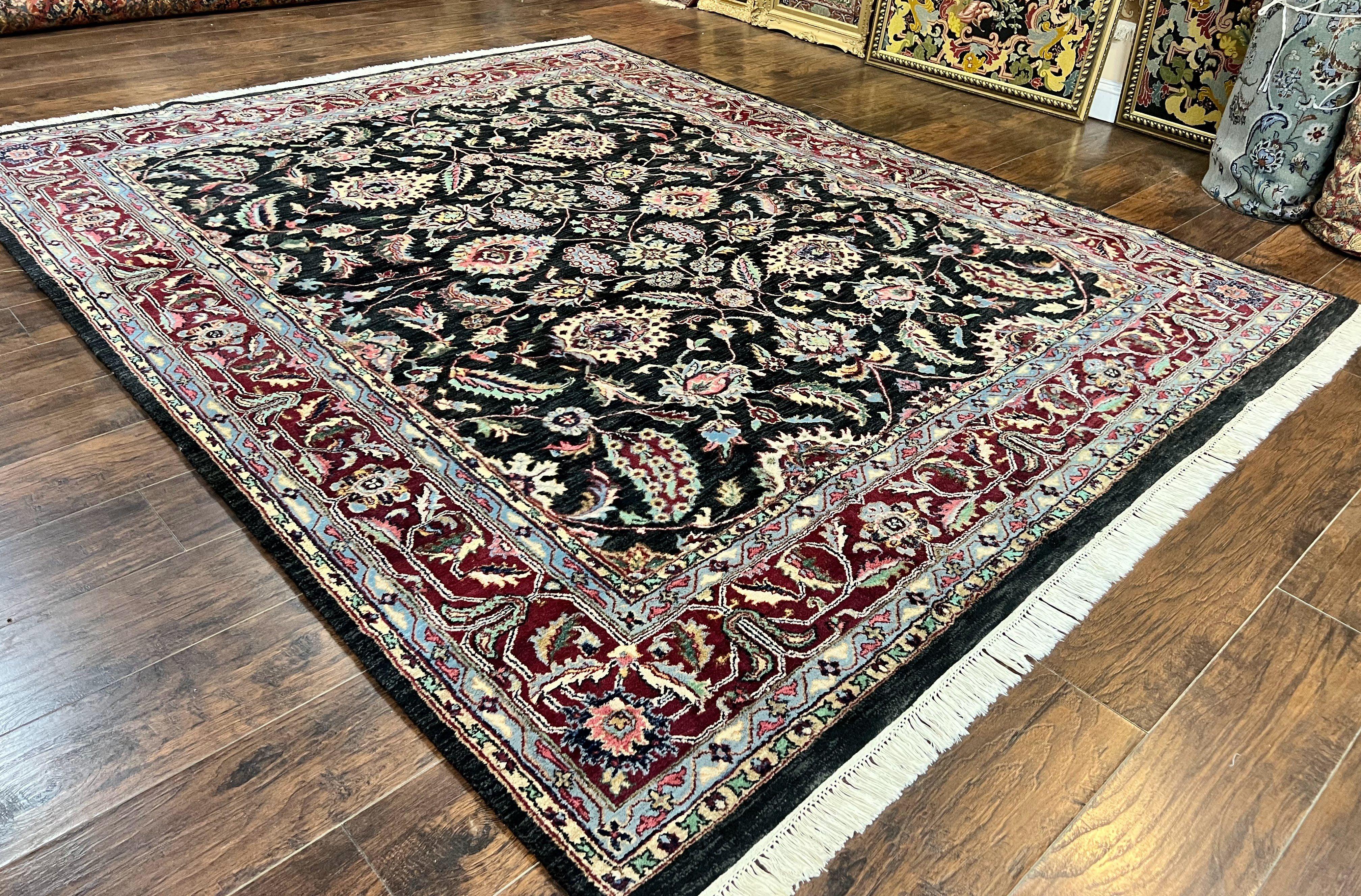 Indo Persian Rug 8x10, Nourison Carpet, Floral, Hand Knotted Vintage Wool Rug - Jewel Rugs