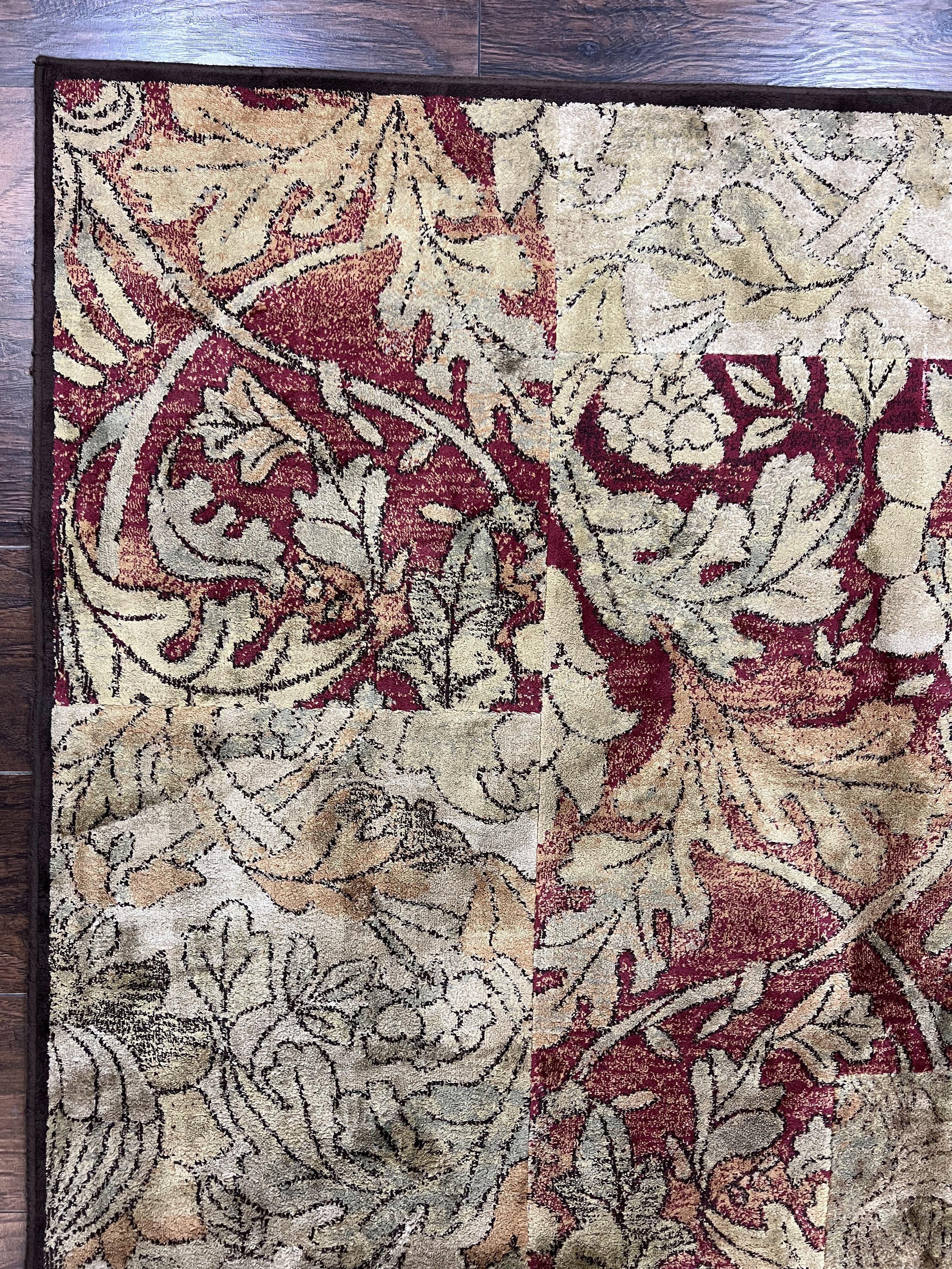 Modern Abstract Area Rug 5x7, Floral Design, Contemporary Carpet 5 x 7, Multicolor - Jewel Rugs