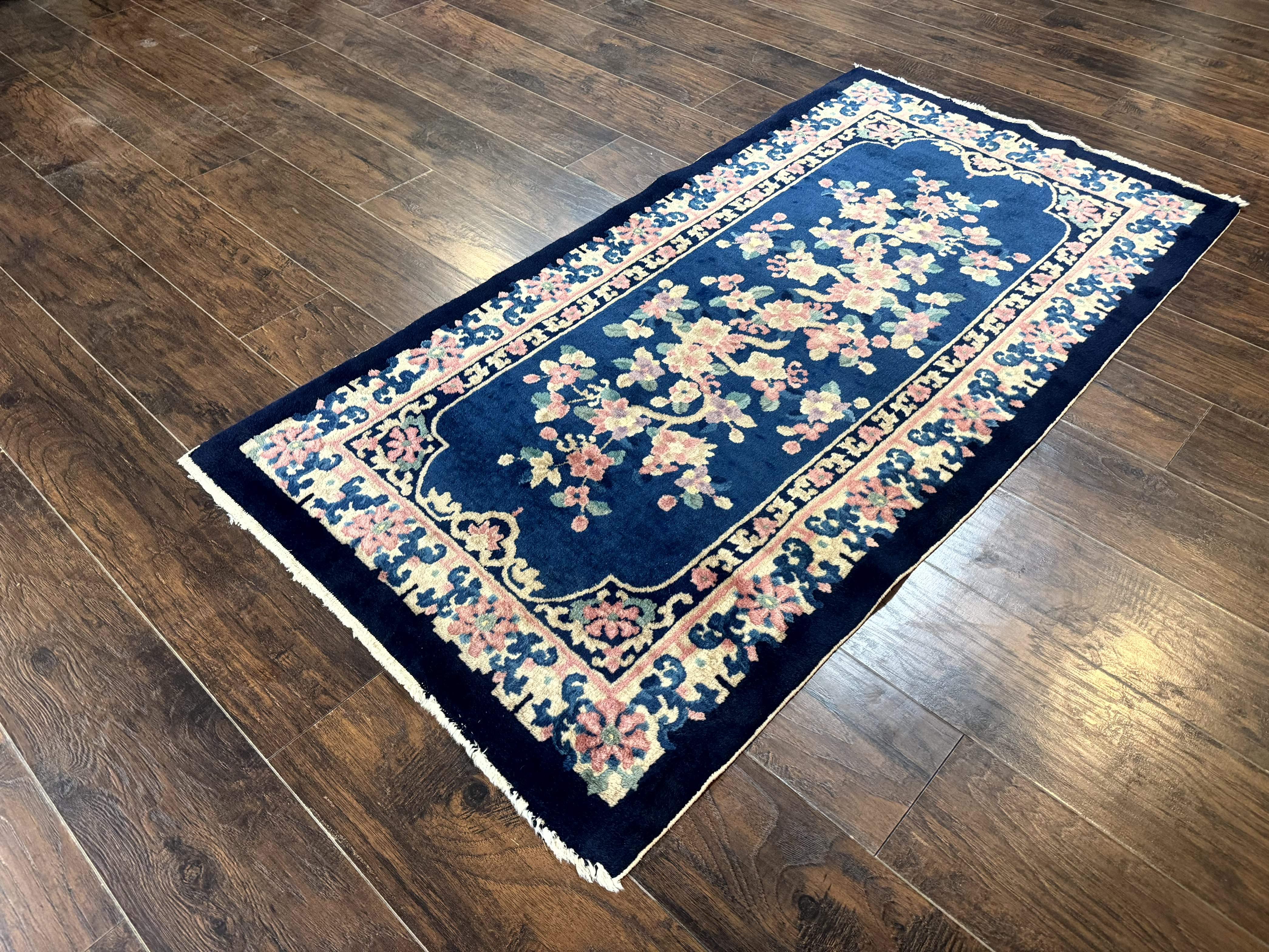 Chinese Rug 3x6, Peking Rug, Blue Chinese Wool Rug, Fete Rug - Jewel Rugs