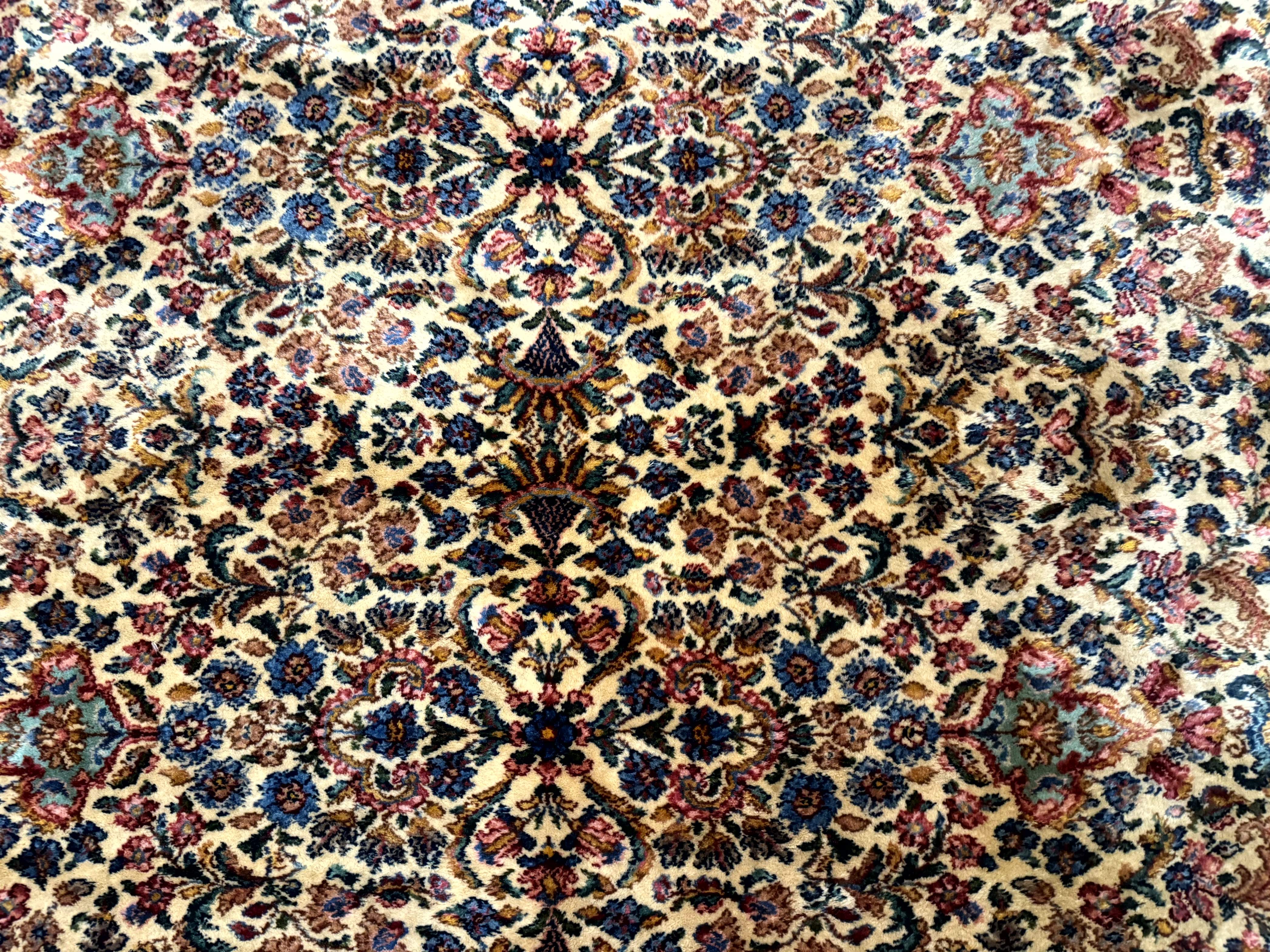 11x16 Karastan Ivory Kirman Rug #759, Floral Kirman, Wool, Original 700 Series, Palace Size - Jewel Rugs