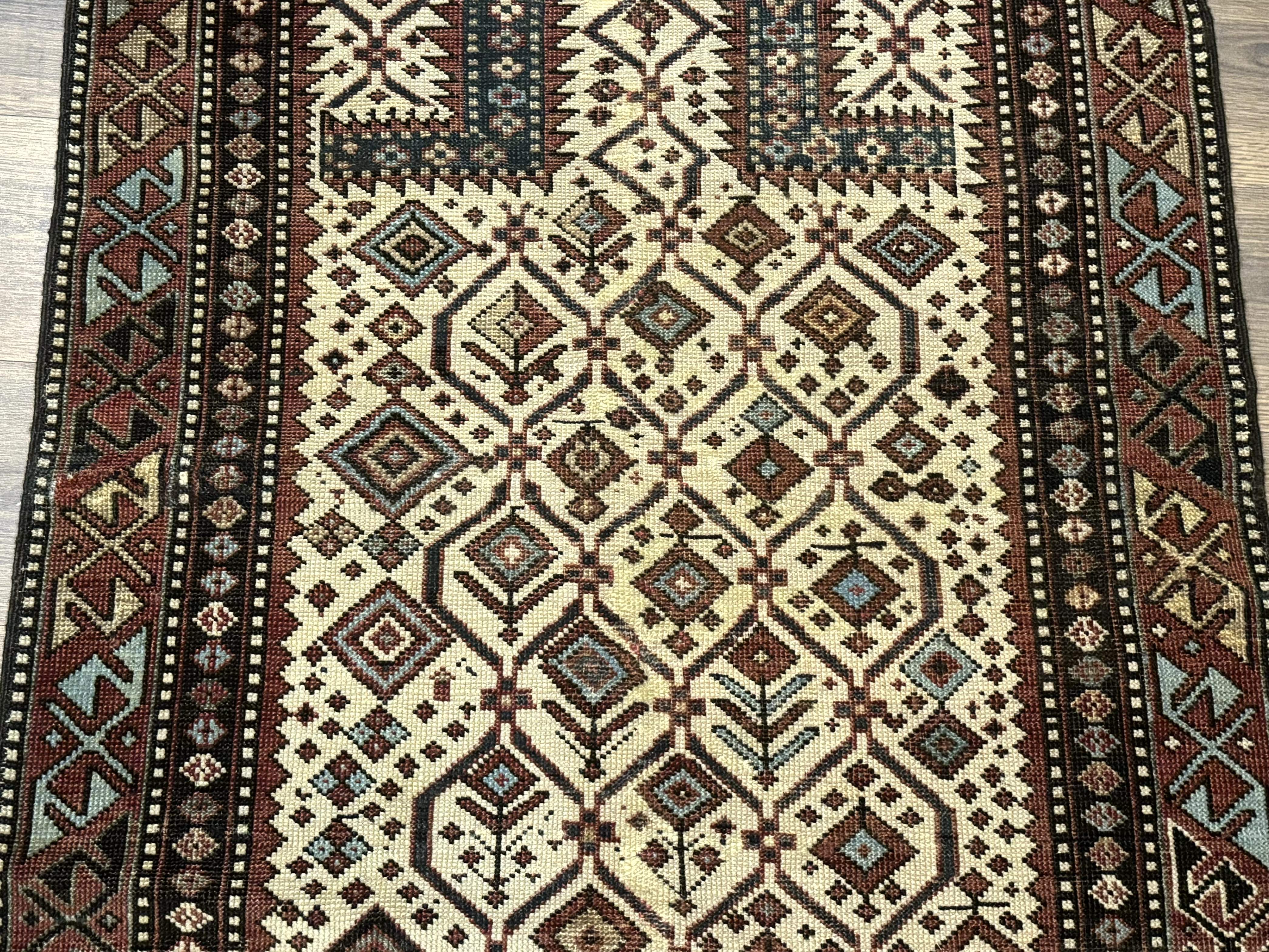 Antique Caucasian Shirvan Rug 3x5, Dagestan Prayer Rug, Collectible, Early 20th Century Rug - Jewel Rugs