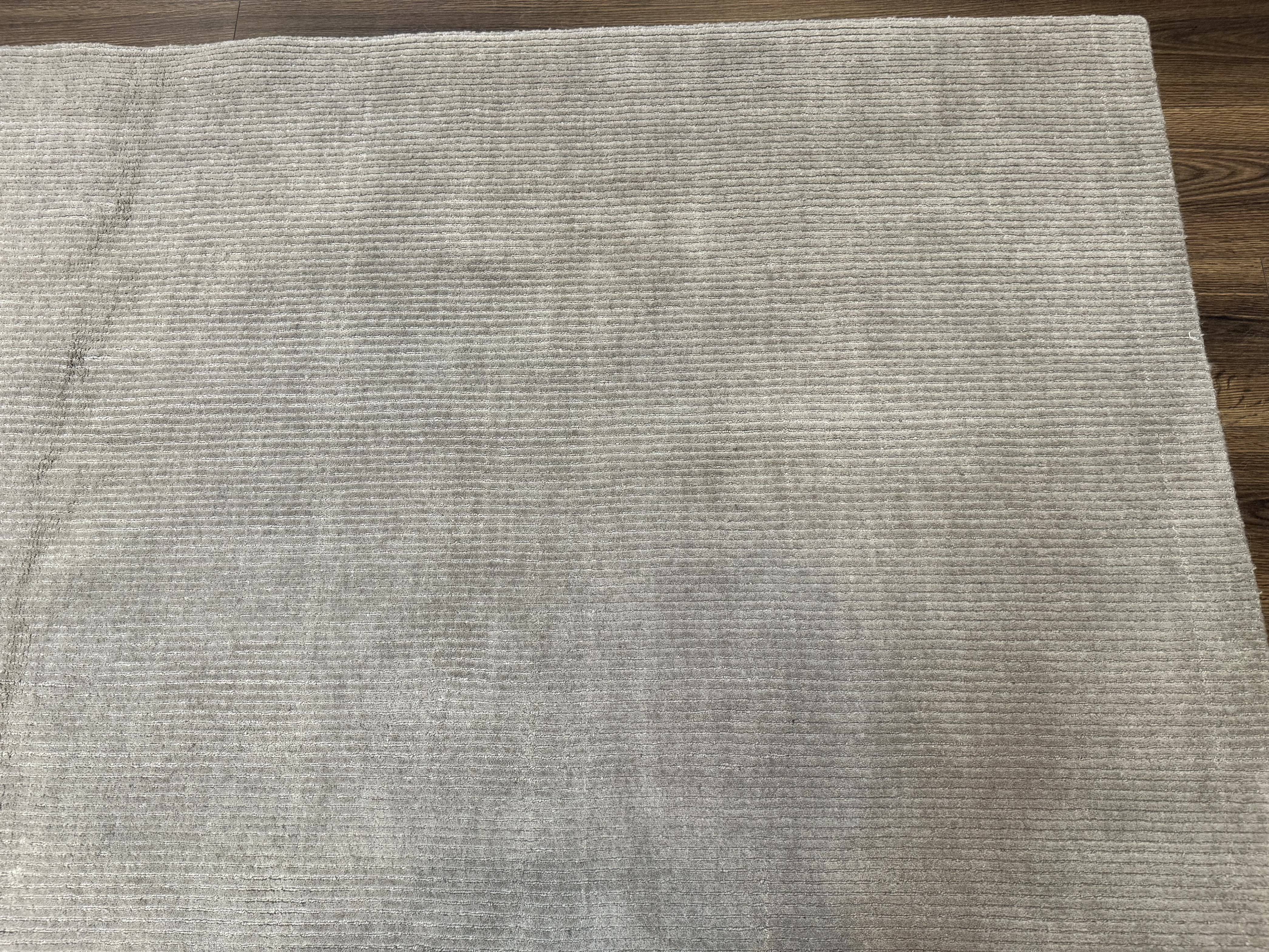 Tibetan Rug 8x10 Taupe Handmade Wool Modern Contemporary Carpet - Jewel Rugs