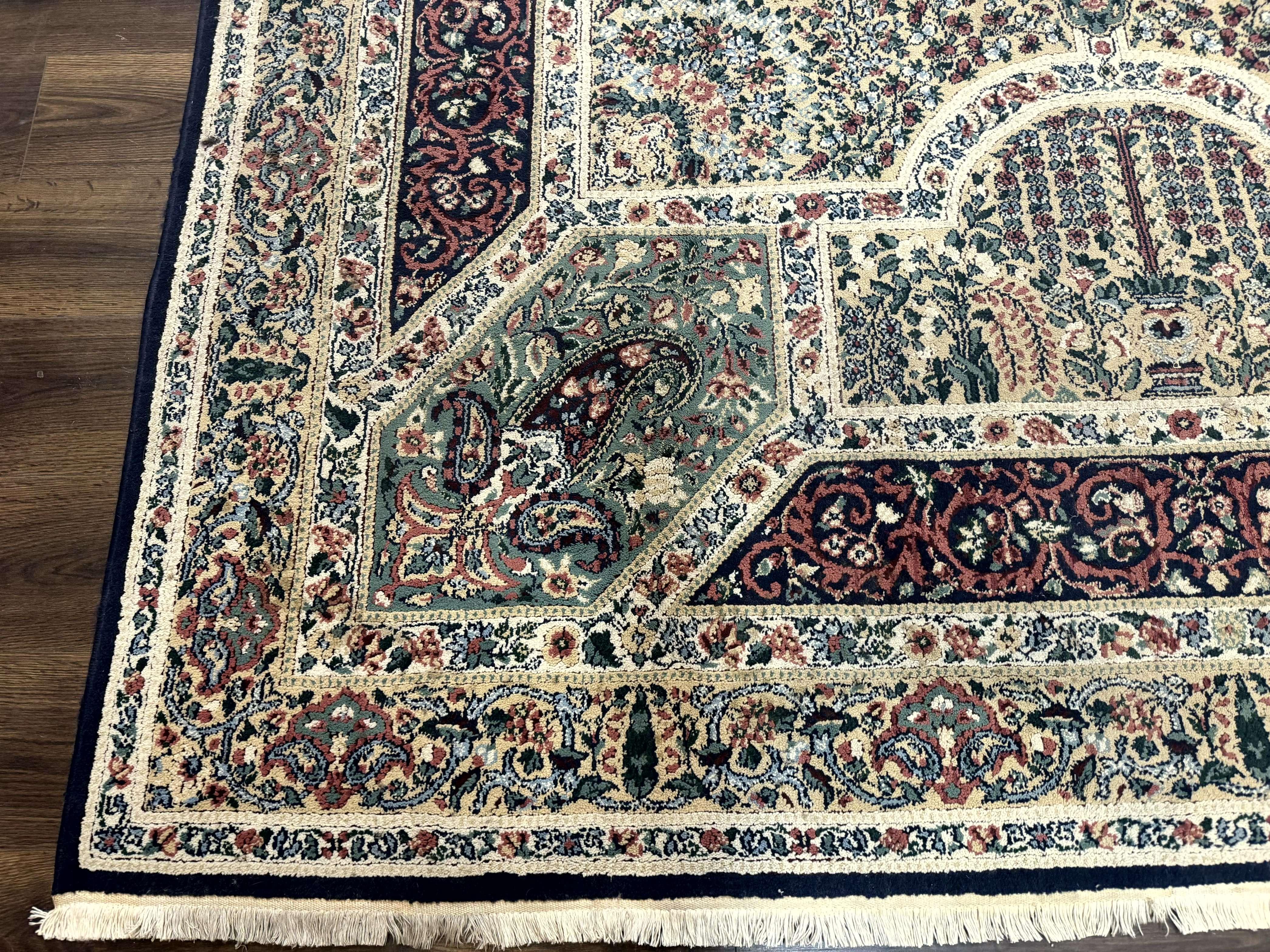 Persian Rug 8x11, Belgium Power Loomed Rug, Kirman Lavar Floral Design, Vintage Rug - Jewel Rugs