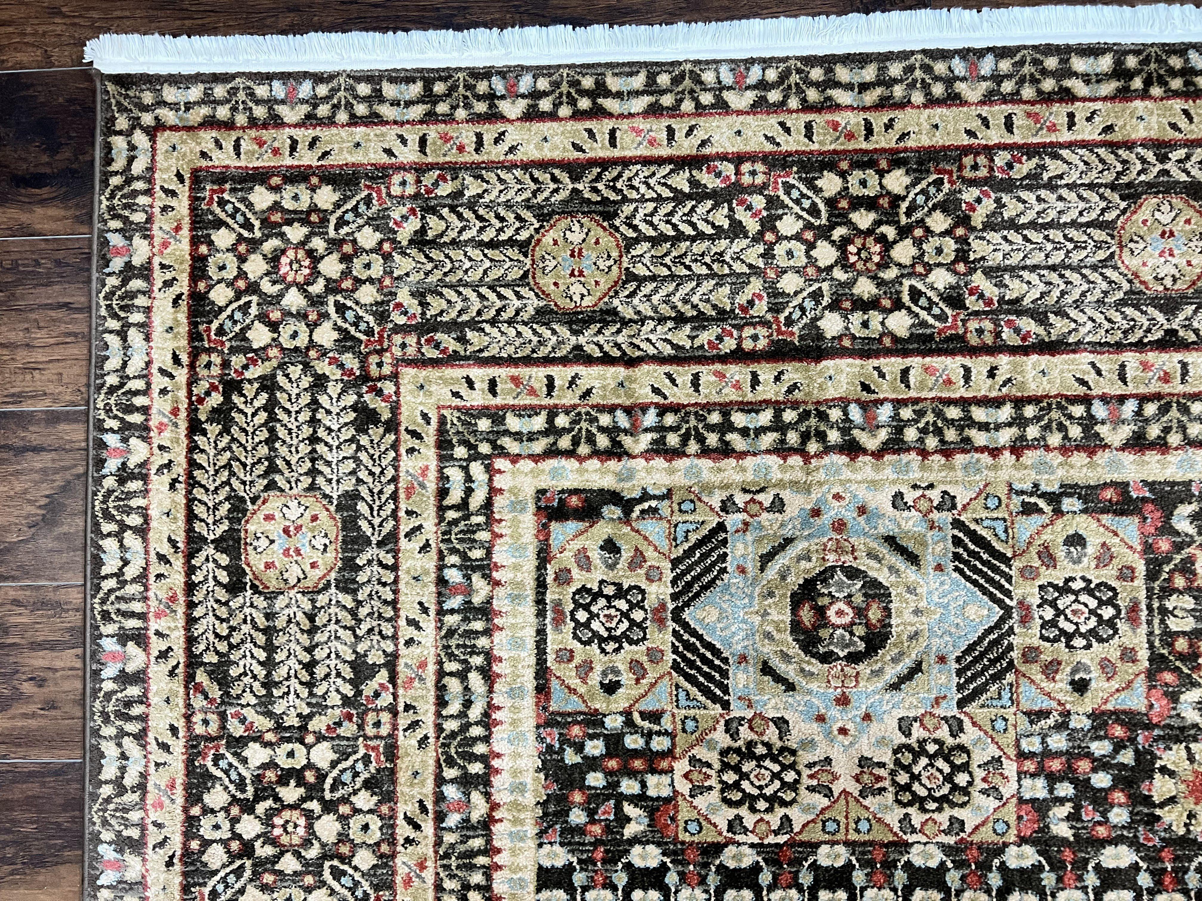 Room Sized Oriental Rug 10x11, Power Loomed Carpet, Tan Brown, Unique Loom - Jewel Rugs