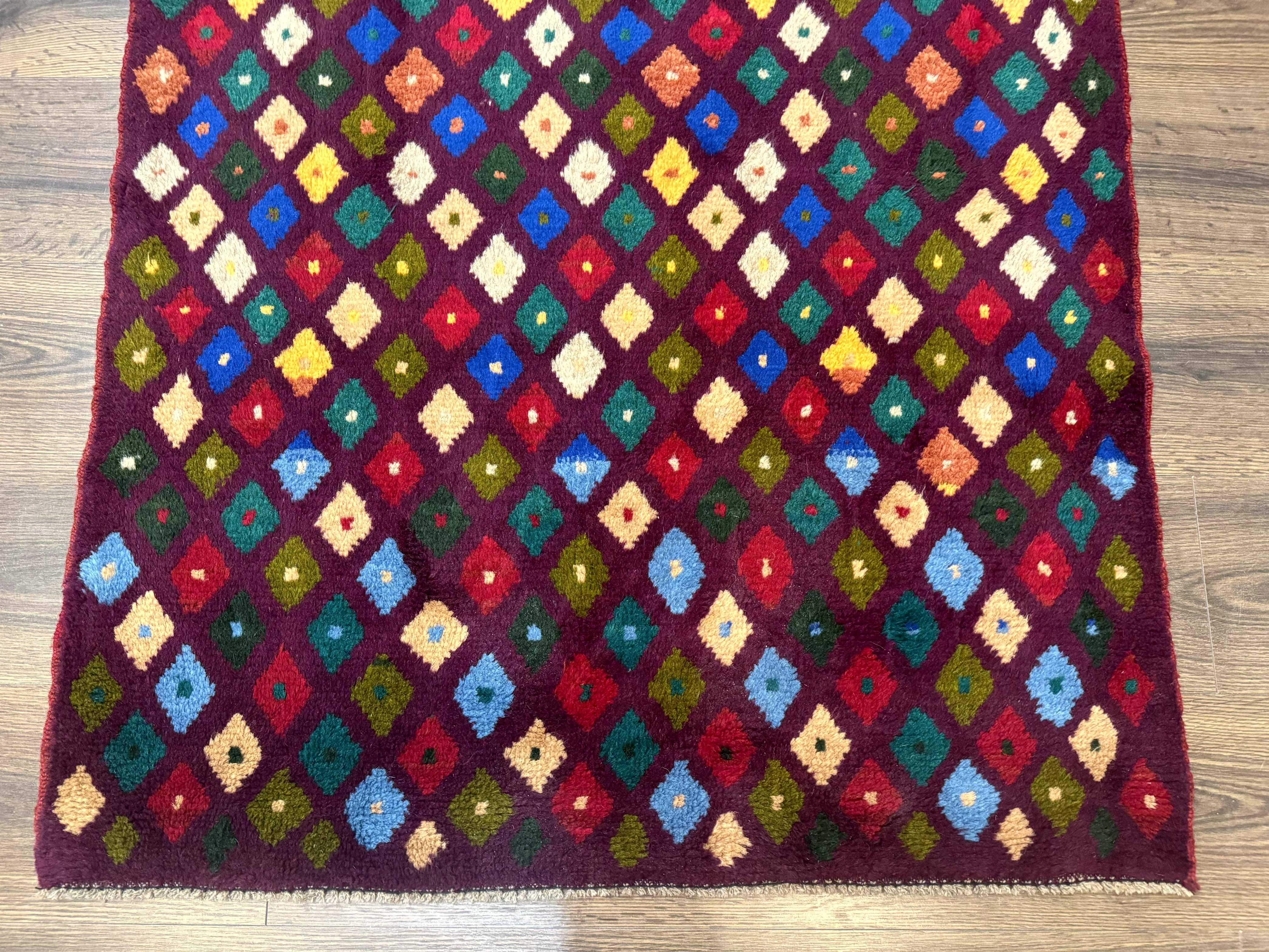 Balouch Rug 3x5, Afghan Rug, Purple-Maroon, Multicolor, Tribal Rug - Jewel Rugs