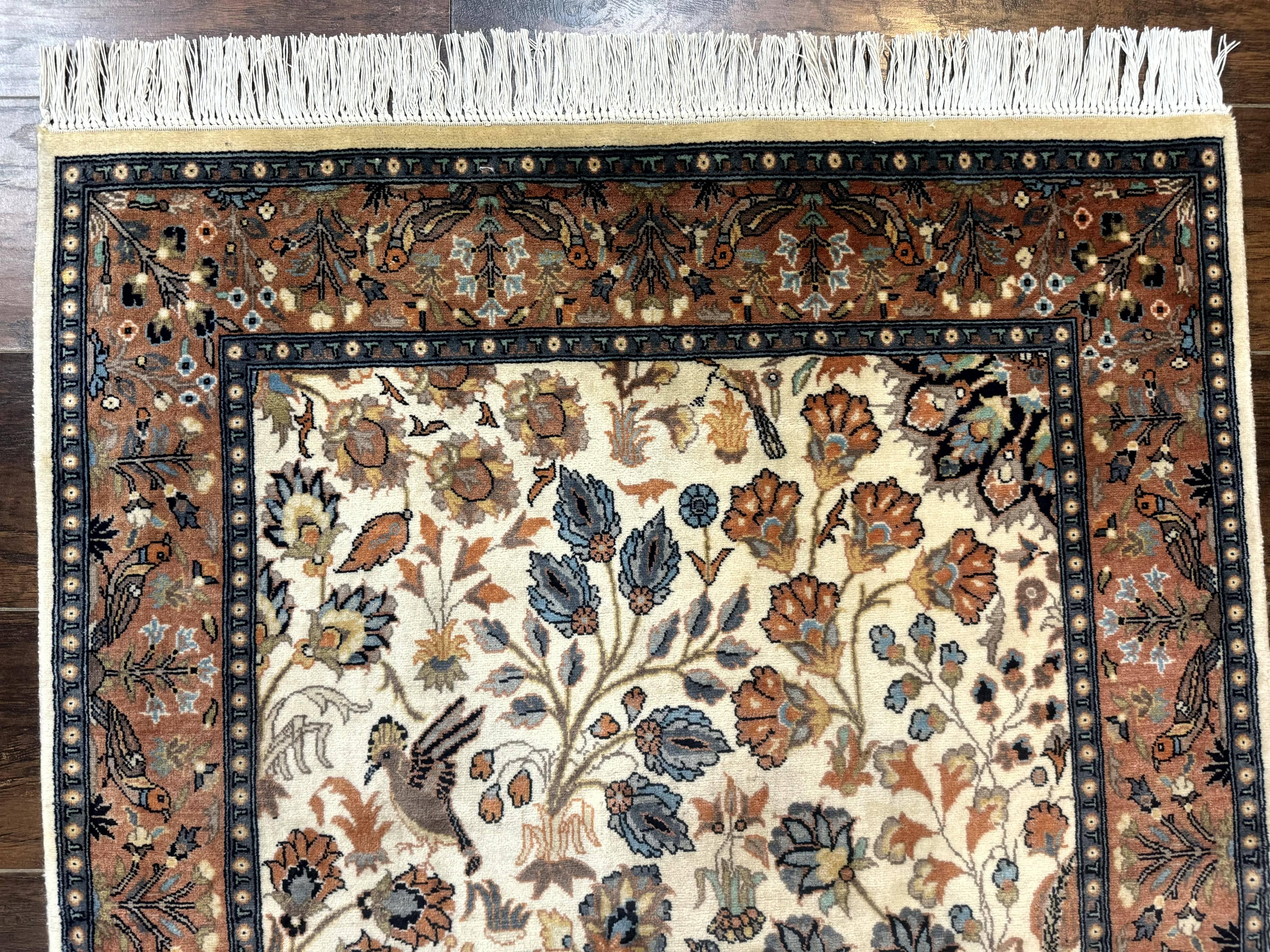 Small Pak Persian Rug 3x5, Peacock Birds Floral - Jewel Rugs