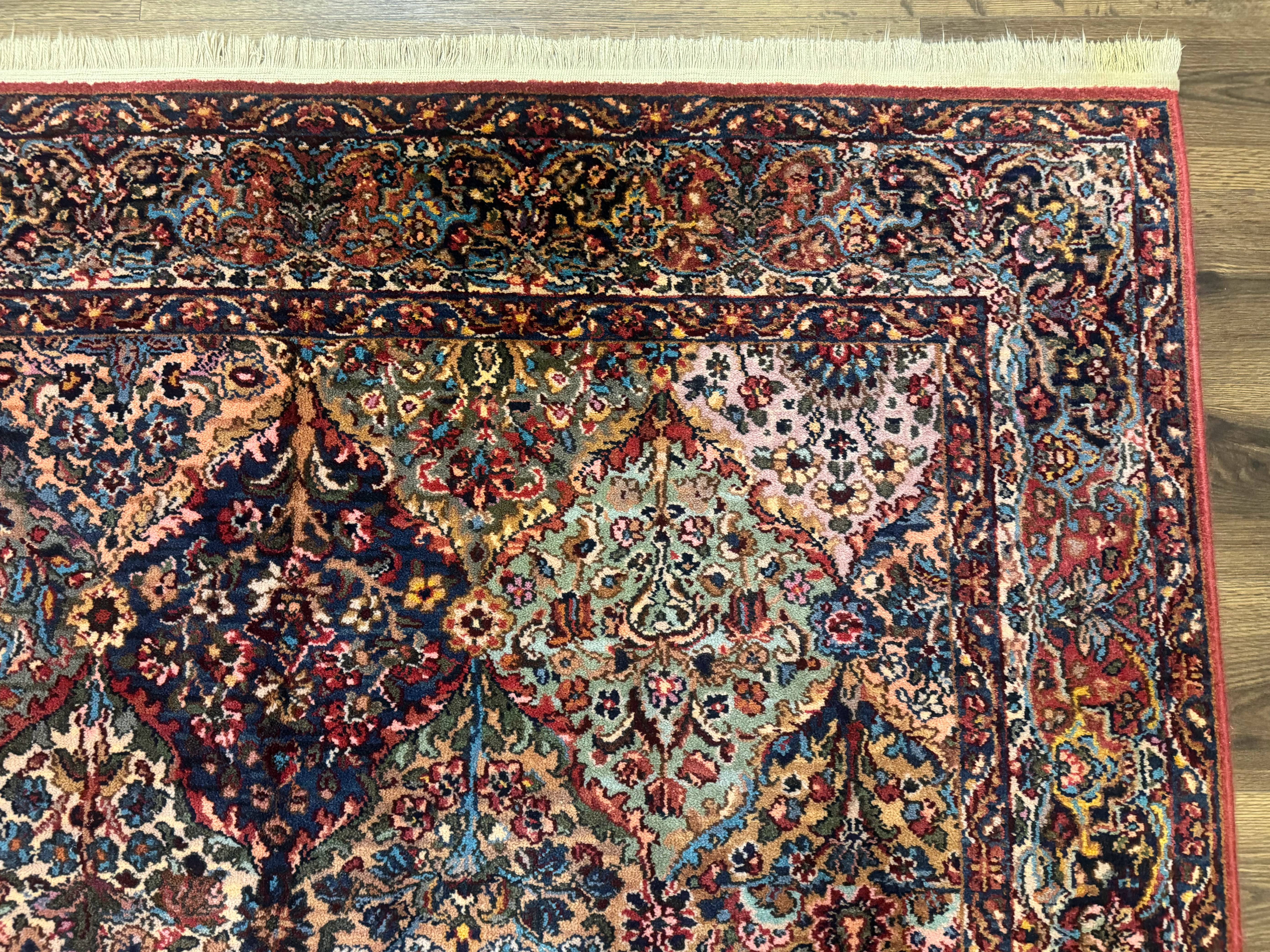 Karastan Rug 5.9 x 9, Multicolor Panel Kirman Rug #717, Wool Original Karastan Collection 700 Series - Jewel Rugs