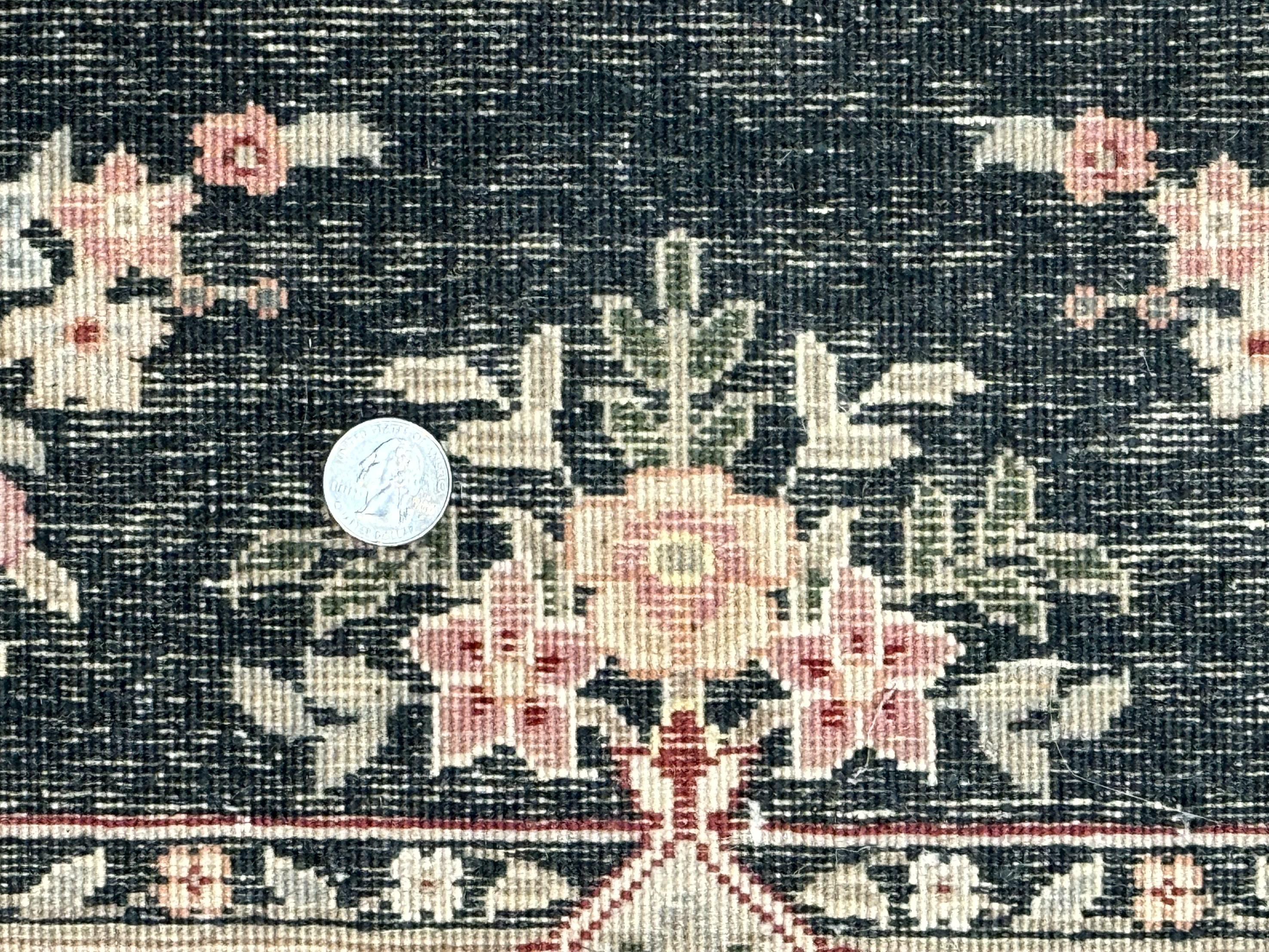 Long Pak Persian Runner Rug 2.7 x 21, Floral Allover, Dark Green and Beige, Handmade Wool Runner Rug, 21ft Runner for Hallway - Jewel Rugs