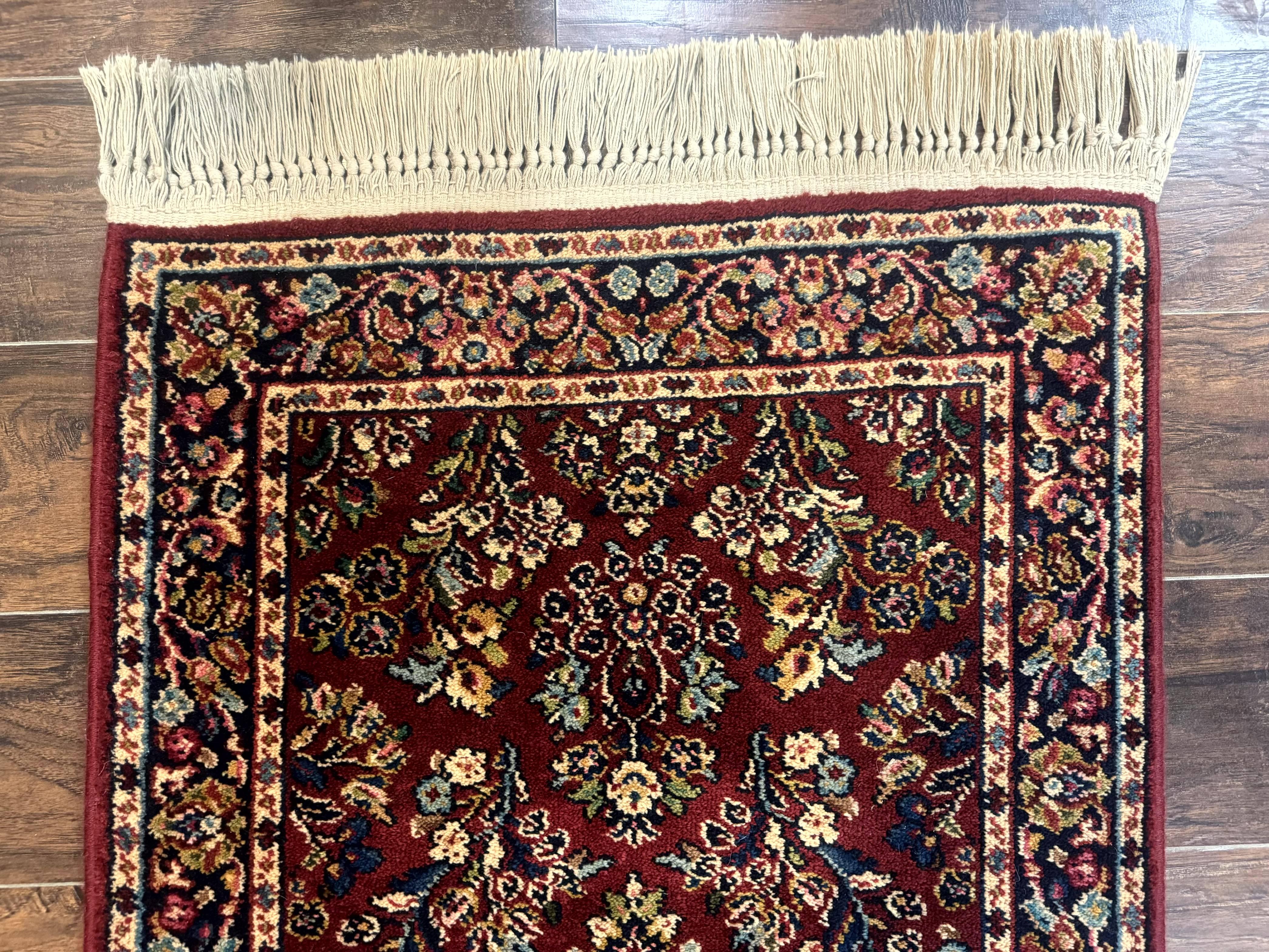 Small Karastan Rug 2.6 x 4 Red Sarouk #785, Karastan Wool Pile Rug, Original 700 Series, Discontinued Vintage Karastan Carpet - Jewel Rugs