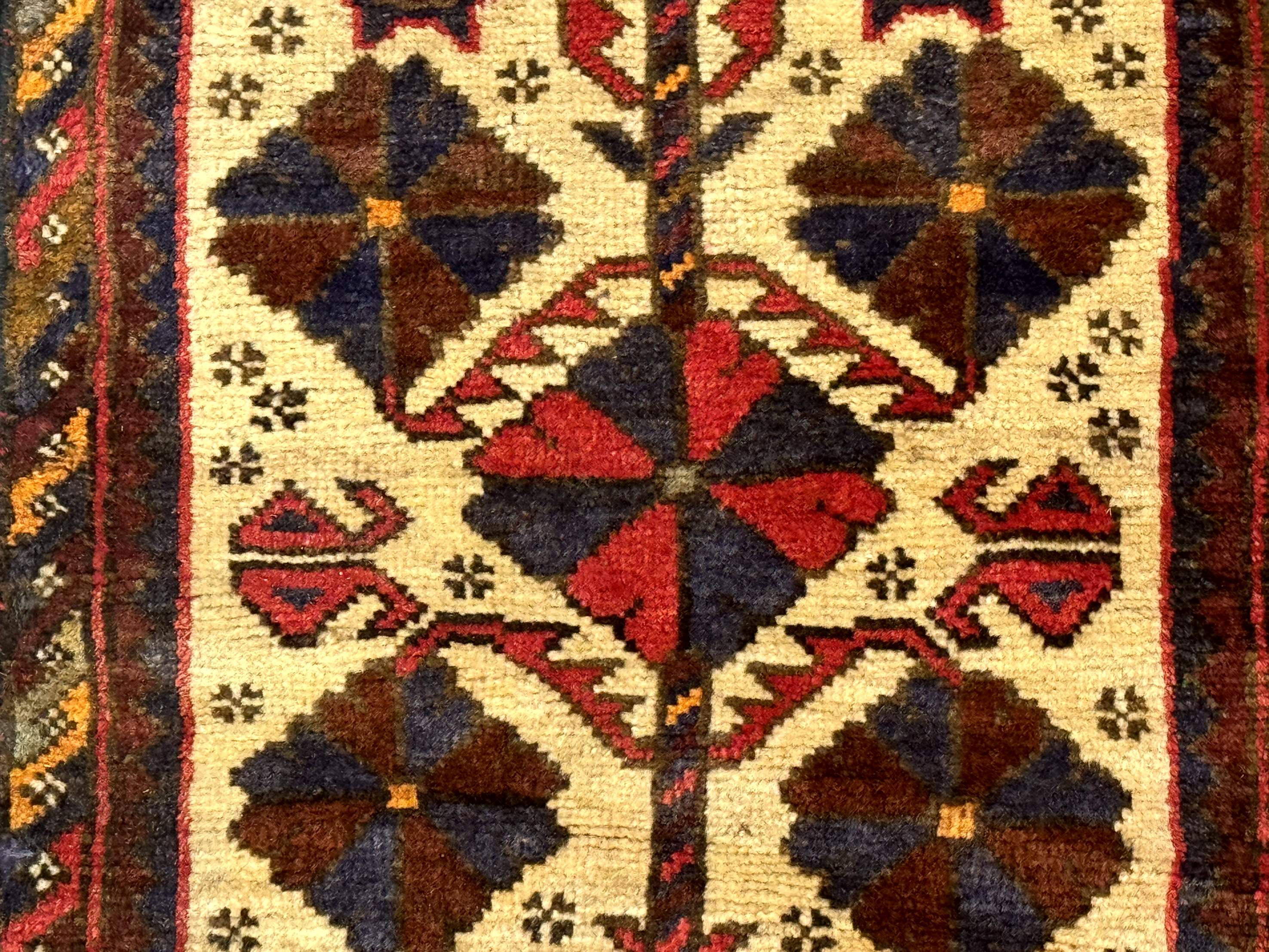 Small Persian Baluchi Tribal Rug, Tan, Handmade - Jewel Rugs