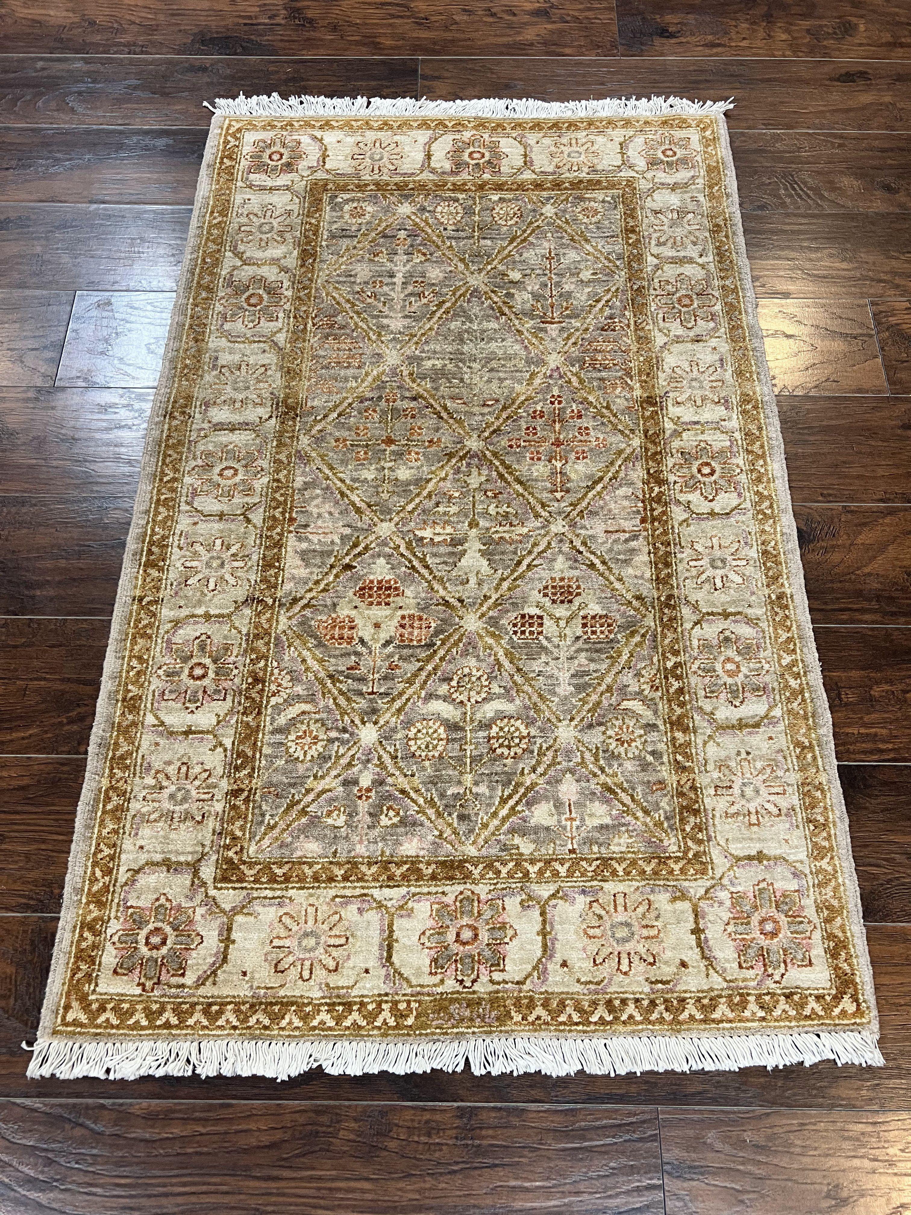 Pakistani Peshawar Rug 3x5, Safavieh Wool Handmade Hand Knotted Vintage Rug, Panel Design 3 x 5 Oriental Carpet - Jewel Rugs